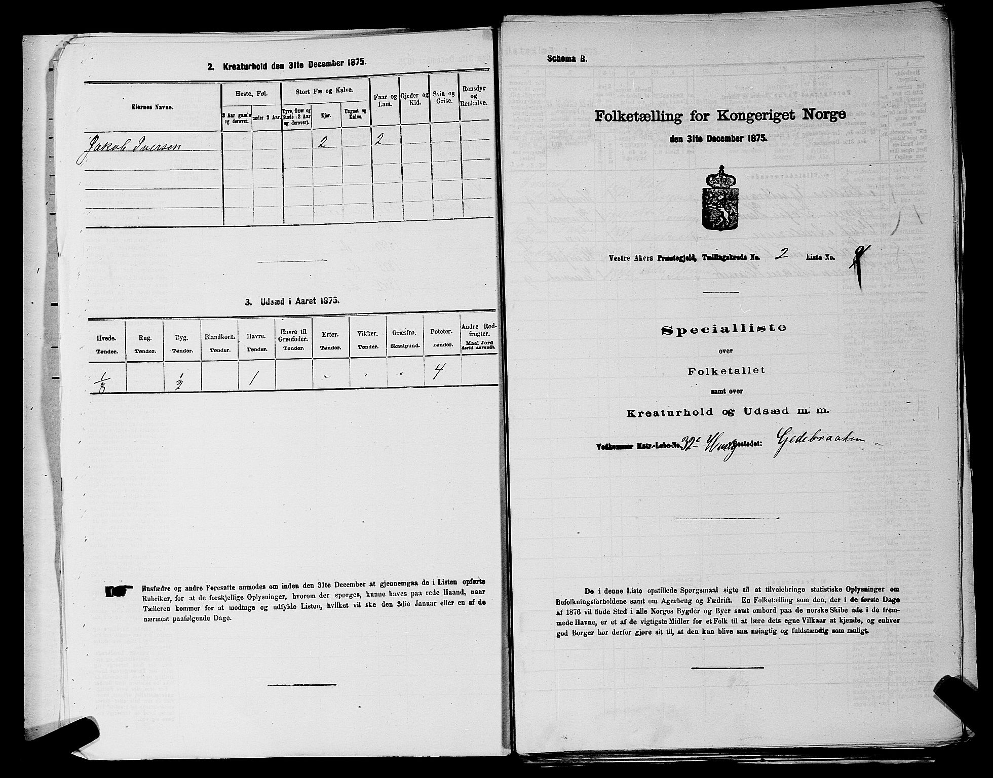 RA, 1875 census for 0218aP Vestre Aker, 1875, p. 514