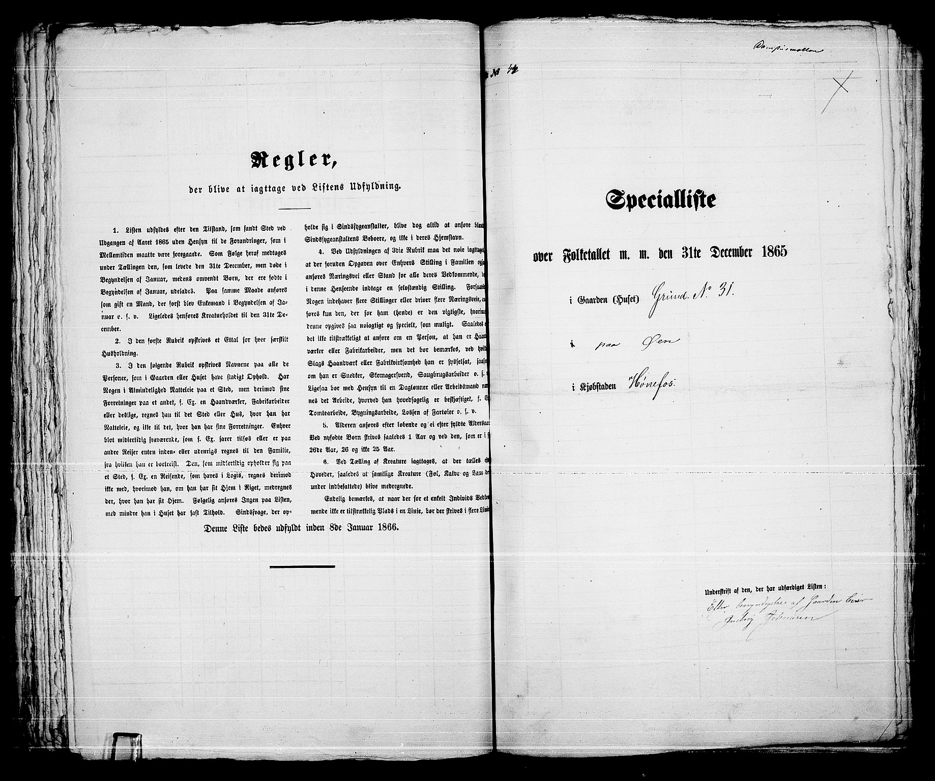 RA, 1865 census for Norderhov/Hønefoss, 1865, p. 88