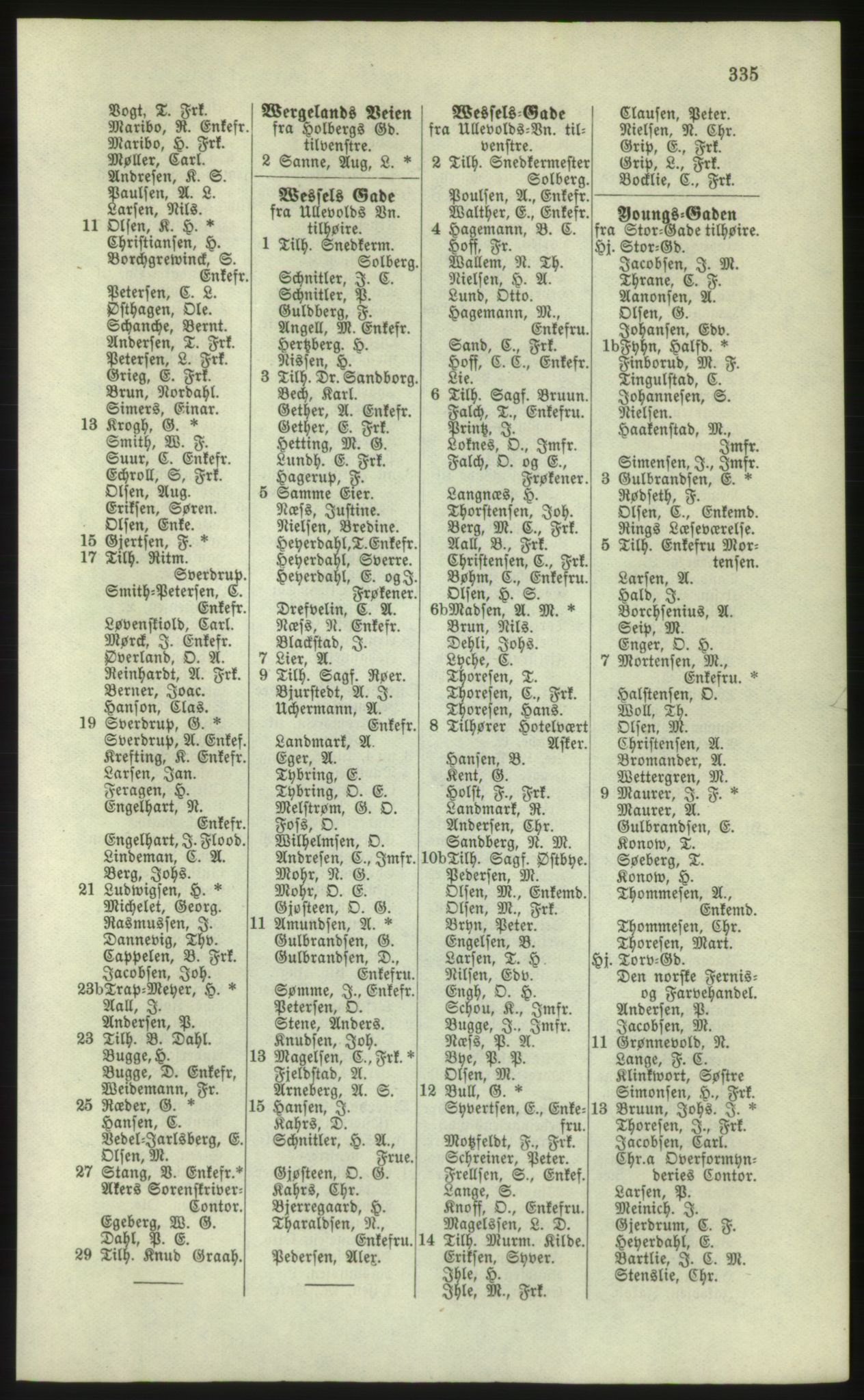 Kristiania/Oslo adressebok, PUBL/-, 1881, p. 335