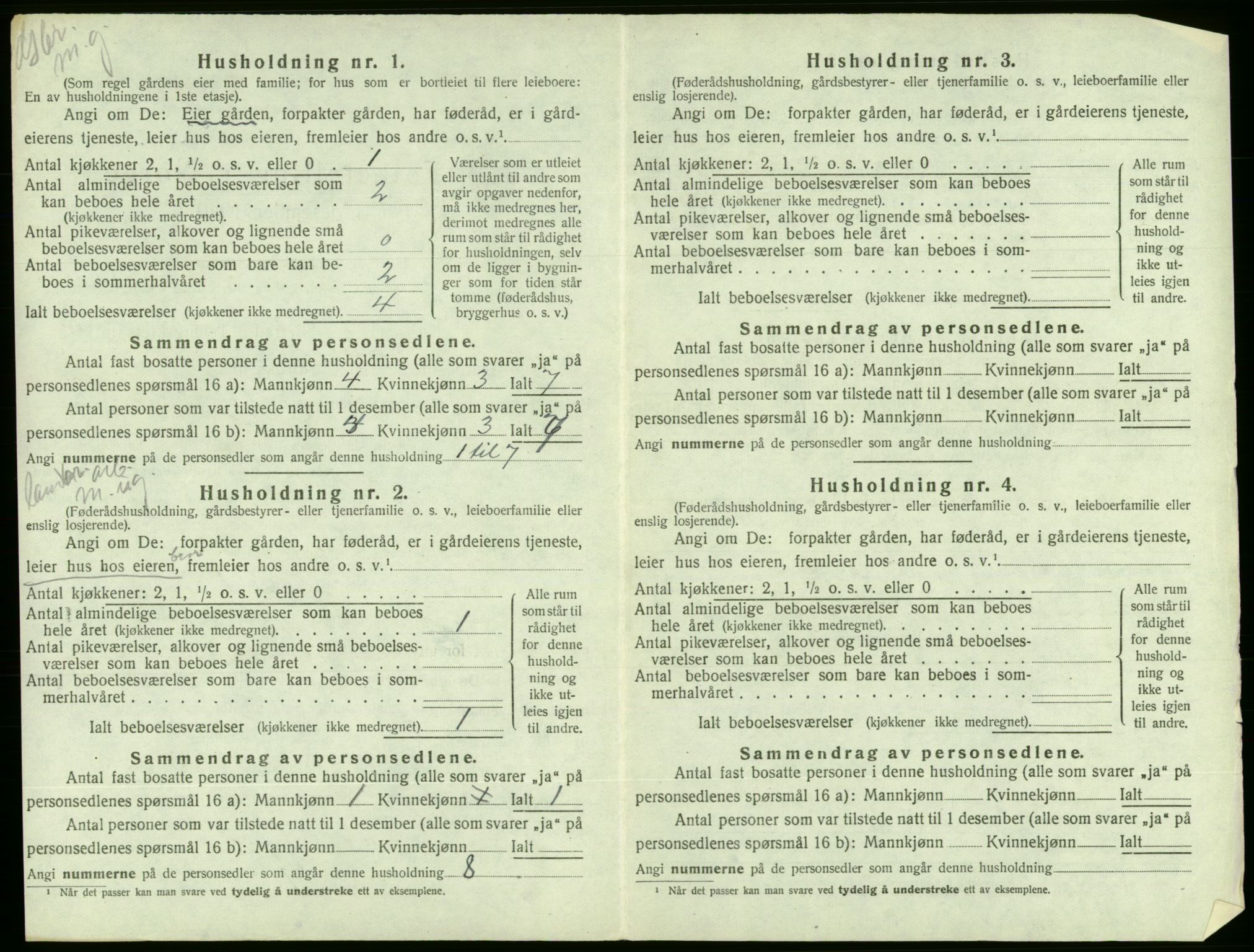 SAB, 1920 census for Ølen, 1920, p. 667