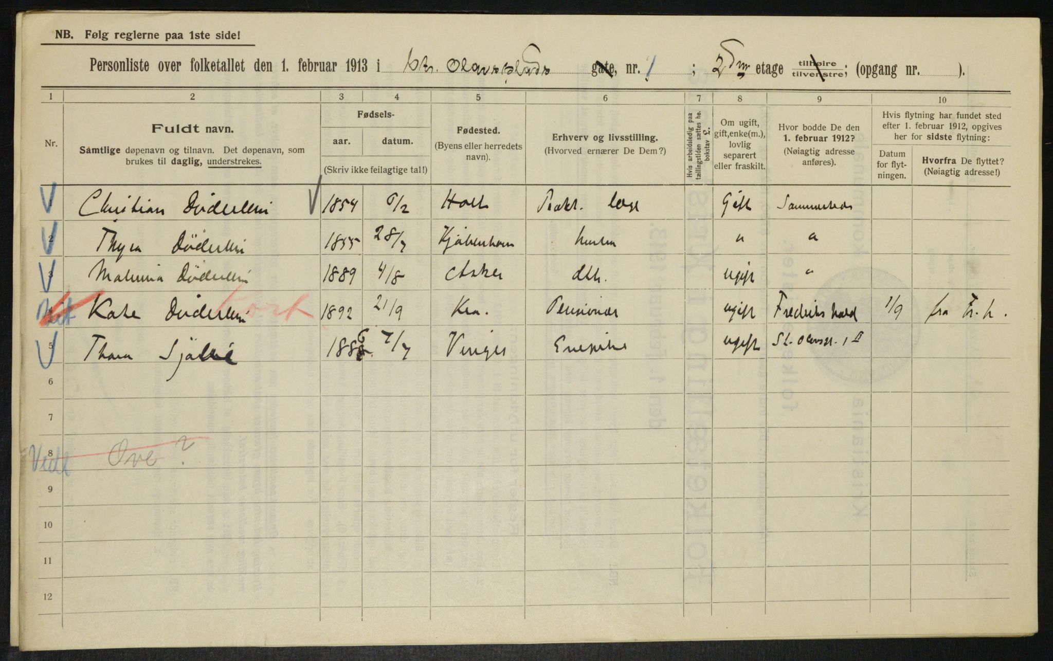 OBA, Municipal Census 1913 for Kristiania, 1913, p. 88370