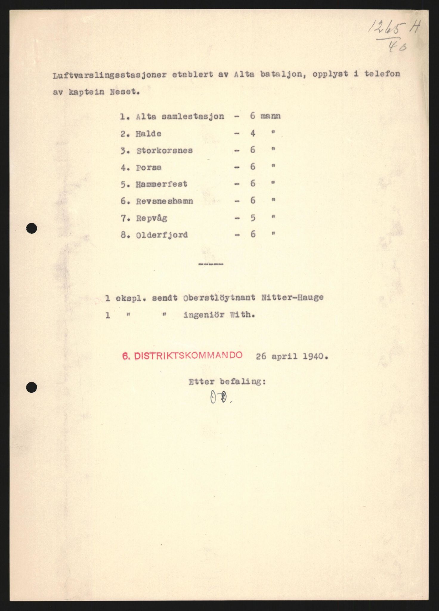 Forsvaret, Forsvarets krigshistoriske avdeling, AV/RA-RAFA-2017/Y/Yb/L0122: II-C-11-600  -  6. Divisjon med avdelinger, 1940, p. 305