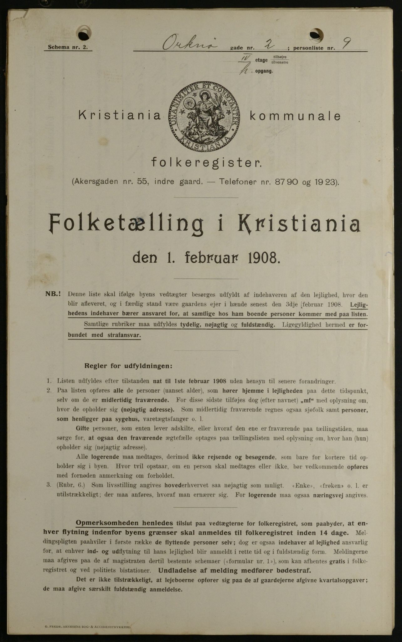 OBA, Municipal Census 1908 for Kristiania, 1908, p. 68021