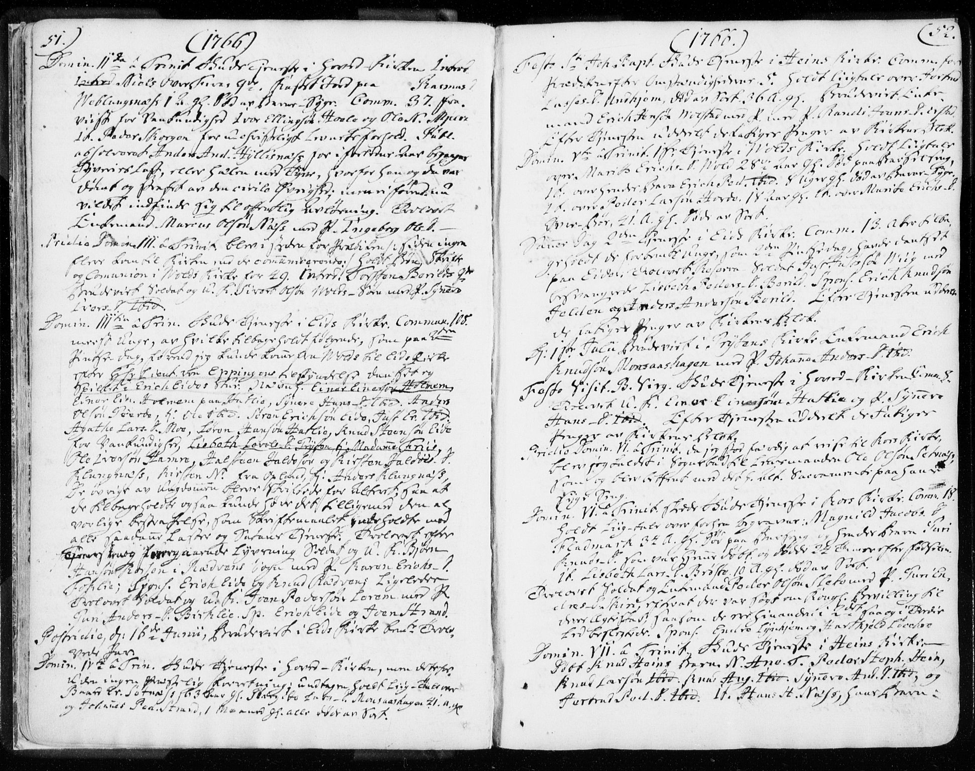 Ministerialprotokoller, klokkerbøker og fødselsregistre - Møre og Romsdal, AV/SAT-A-1454/544/L0569: Parish register (official) no. 544A02, 1764-1806, p. 51-52