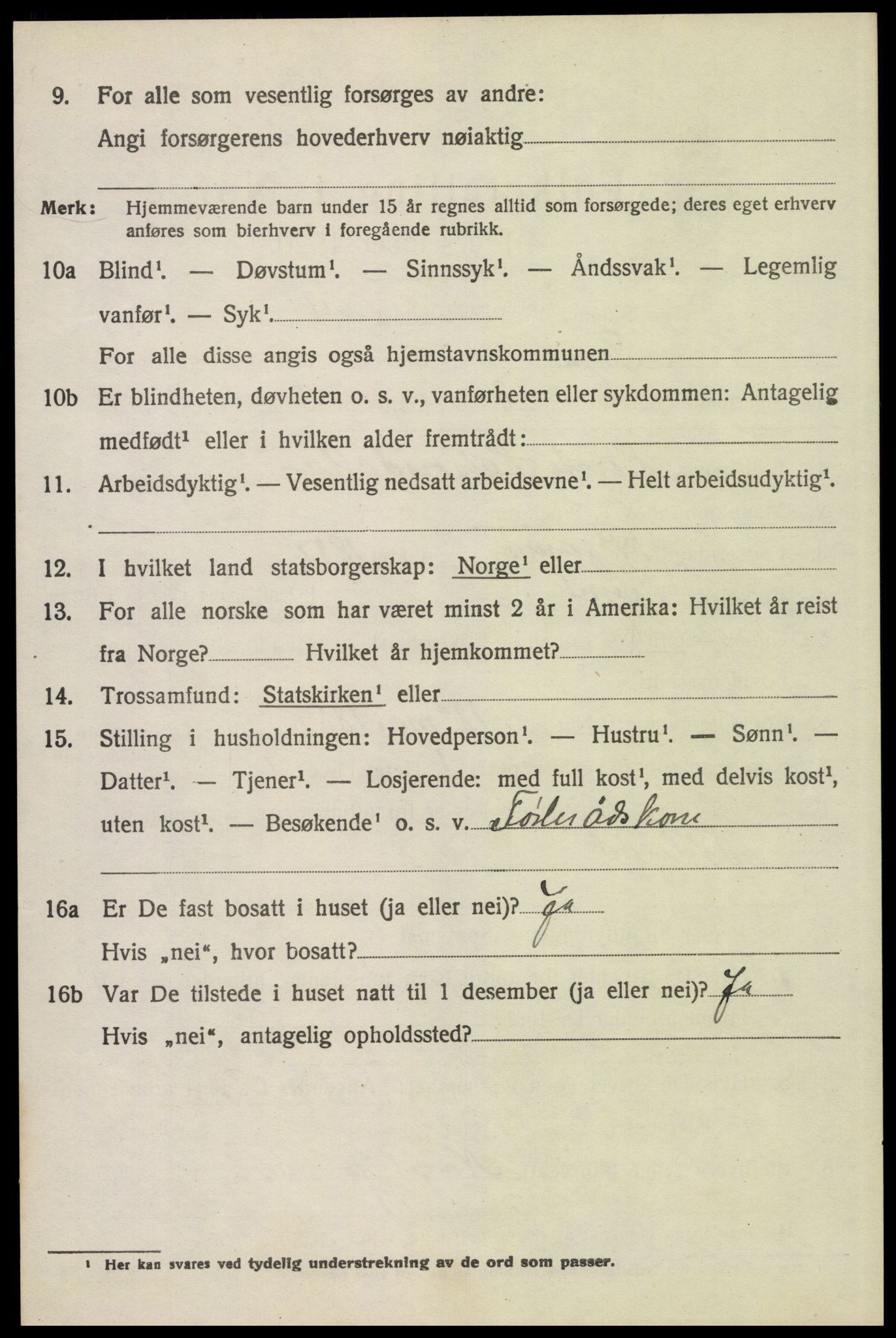 SAH, 1920 census for Trysil, 1920, p. 3572