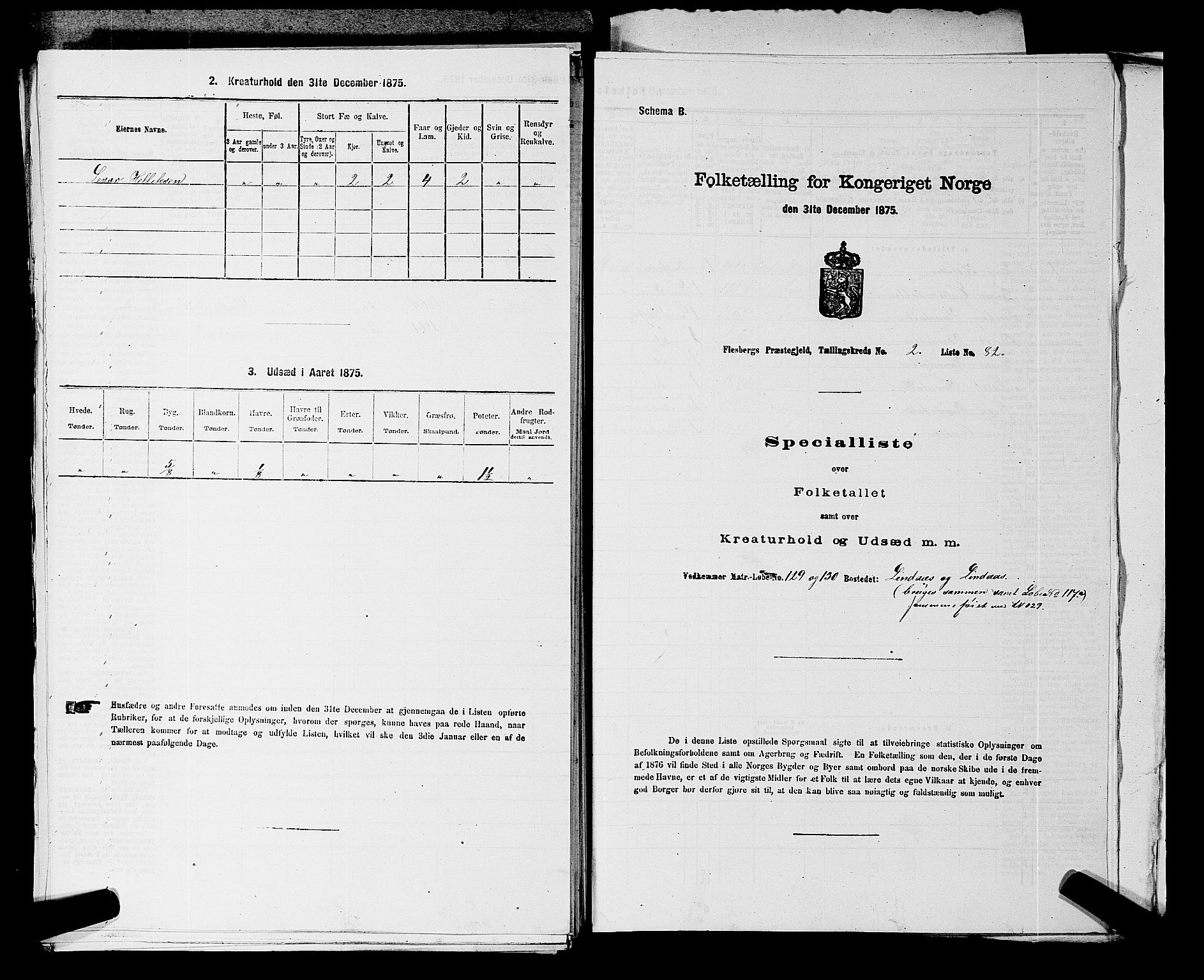 SAKO, 1875 census for 0631P Flesberg, 1875, p. 446