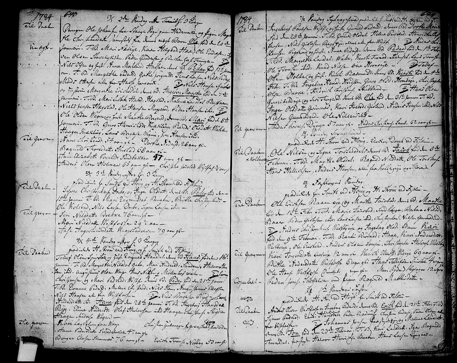 Eiker kirkebøker, AV/SAKO-A-4/F/Fa/L0008: Parish register (official) no. I 8, 1764-1788, p. 643-644