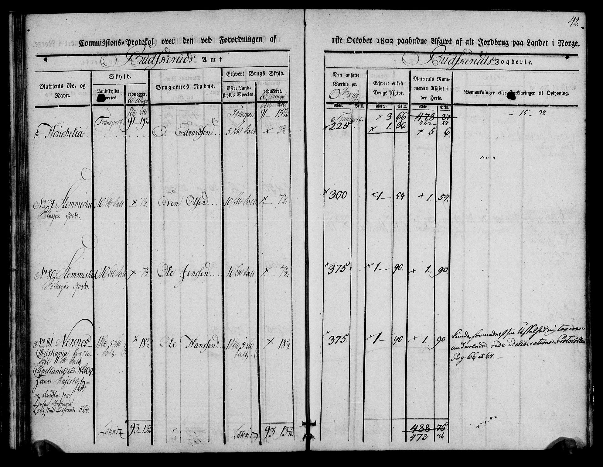 Rentekammeret inntil 1814, Realistisk ordnet avdeling, AV/RA-EA-4070/N/Ne/Nea/L0062: Buskerud fogderi. Kommisjonsprotokoll for Røyken prestegjeld, 1803, p. 42