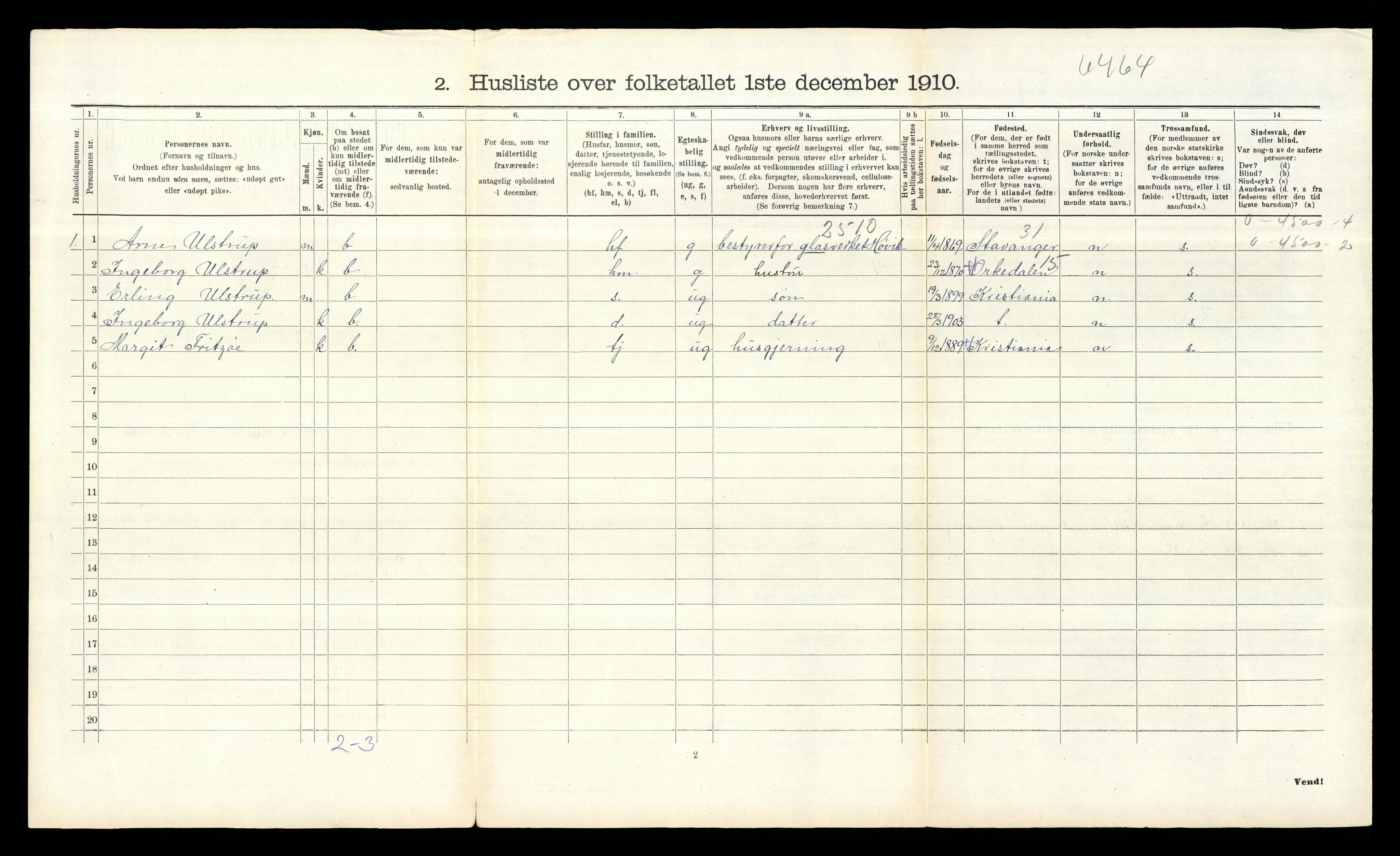 RA, 1910 census for Bærum, 1910, p. 1638