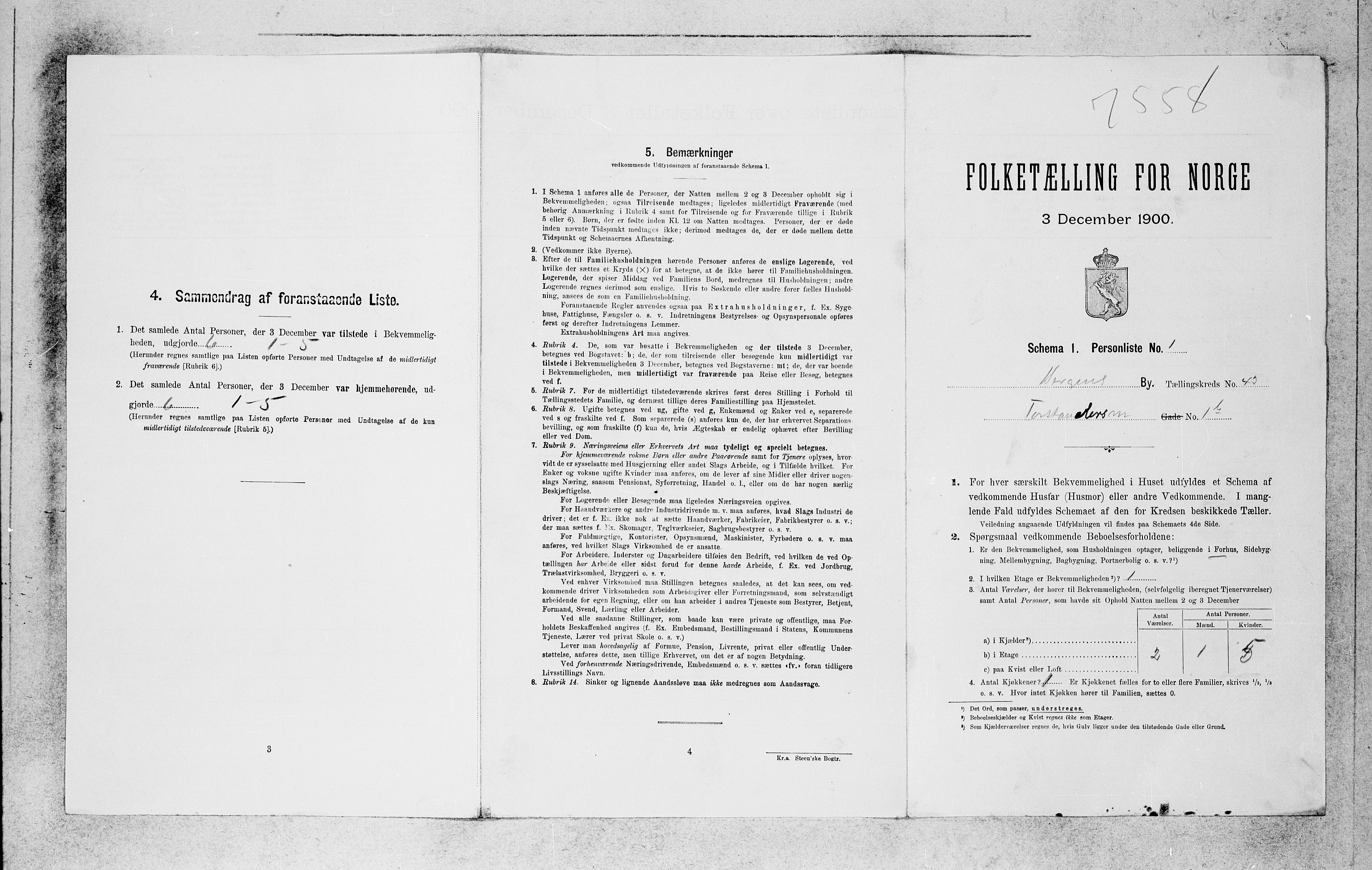 SAB, 1900 census for Bergen, 1900, p. 7777