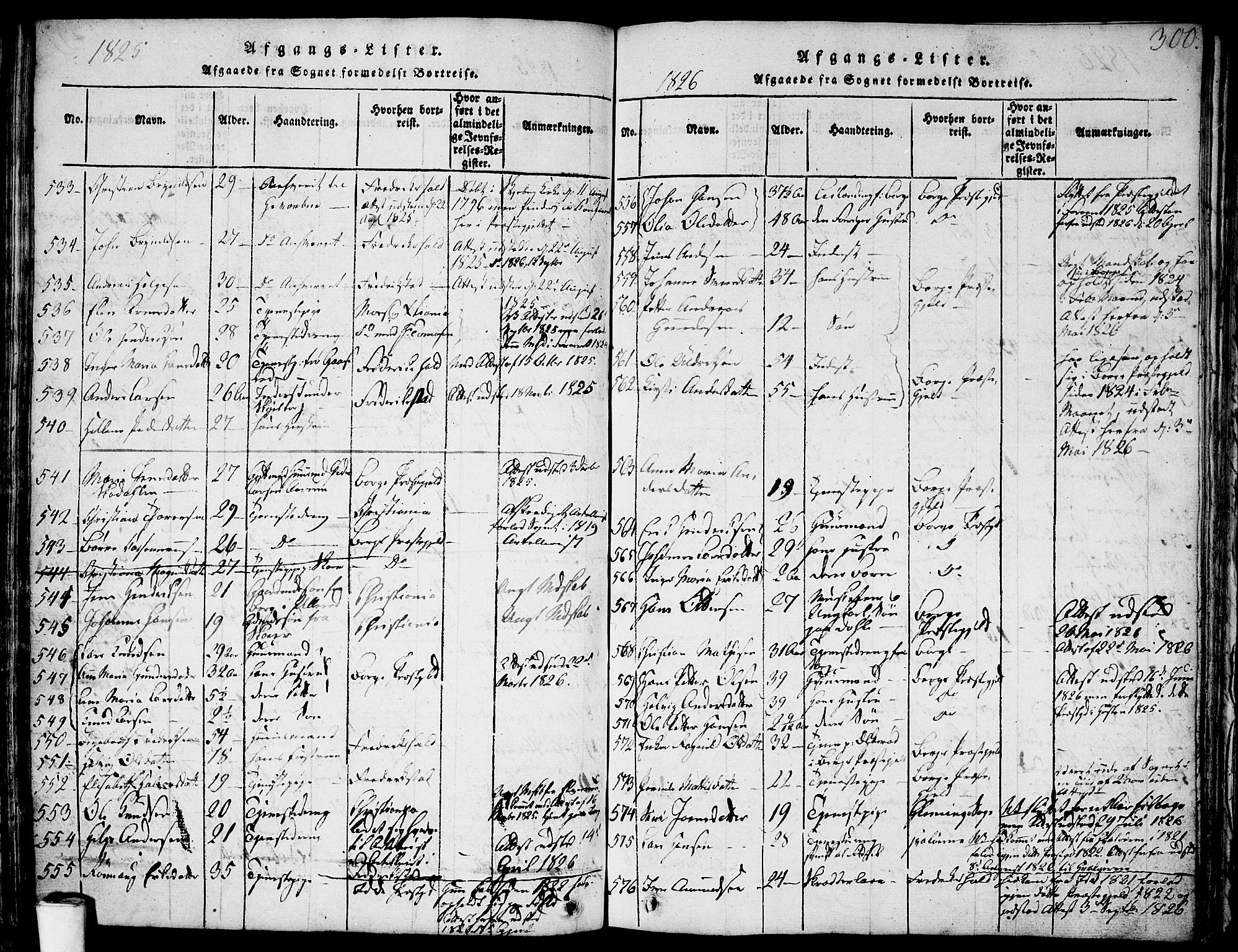 Skjeberg prestekontor Kirkebøker, SAO/A-10923/F/Fa/L0004: Parish register (official) no. I 4, 1815-1830, p. 300