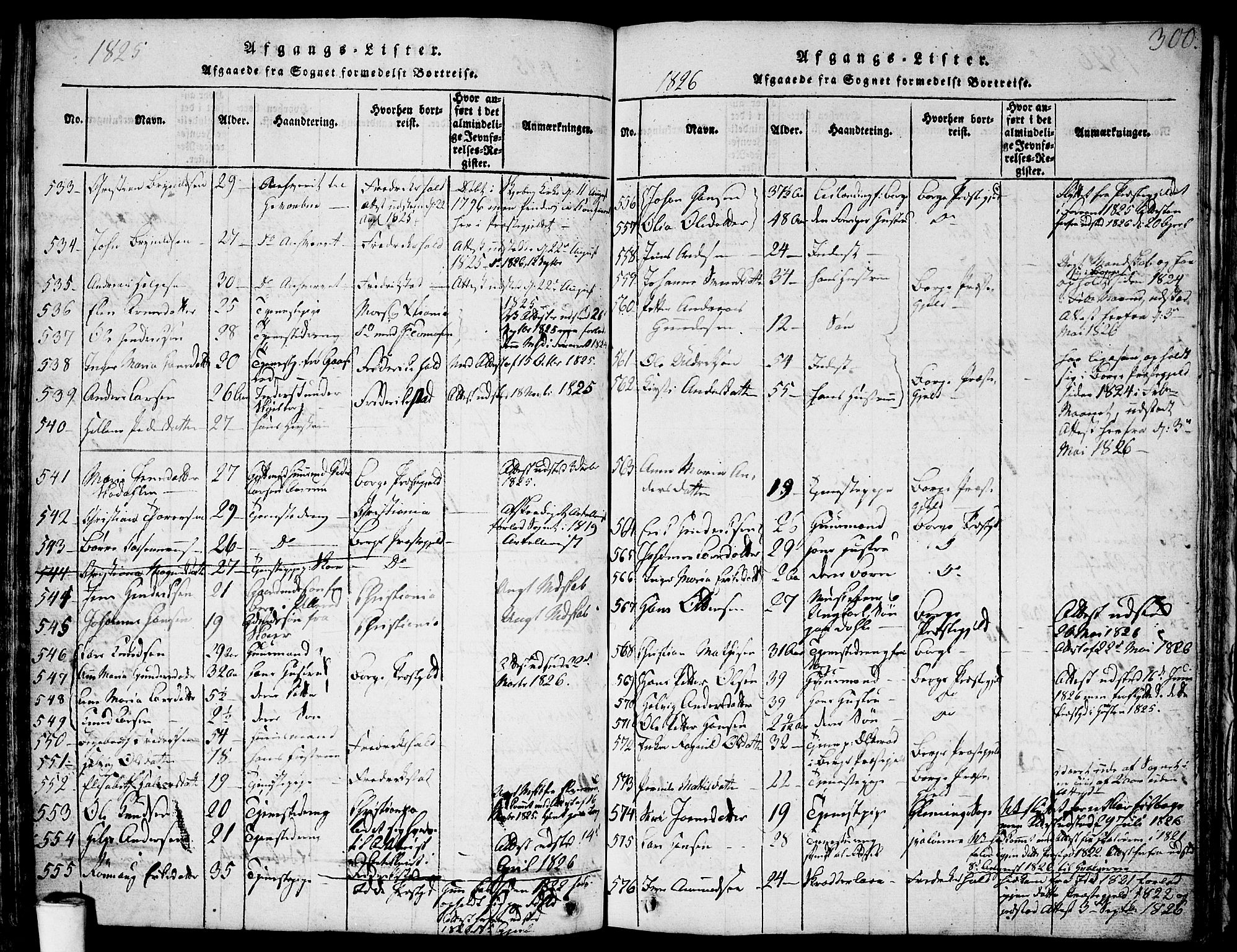 Skjeberg prestekontor Kirkebøker, AV/SAO-A-10923/F/Fa/L0004: Parish register (official) no. I 4, 1815-1830, p. 300