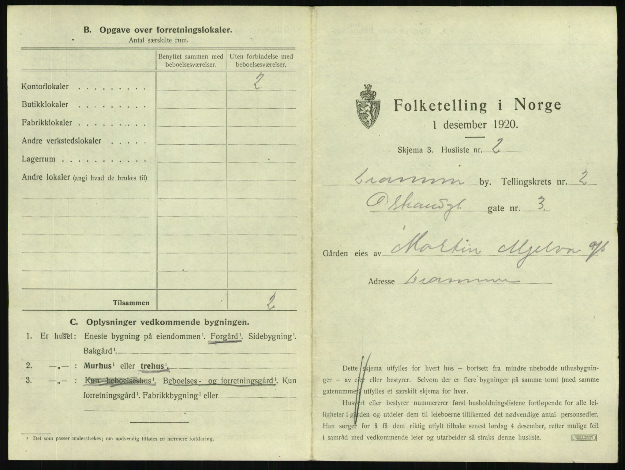 SAKO, 1920 census for Drammen, 1920, p. 710