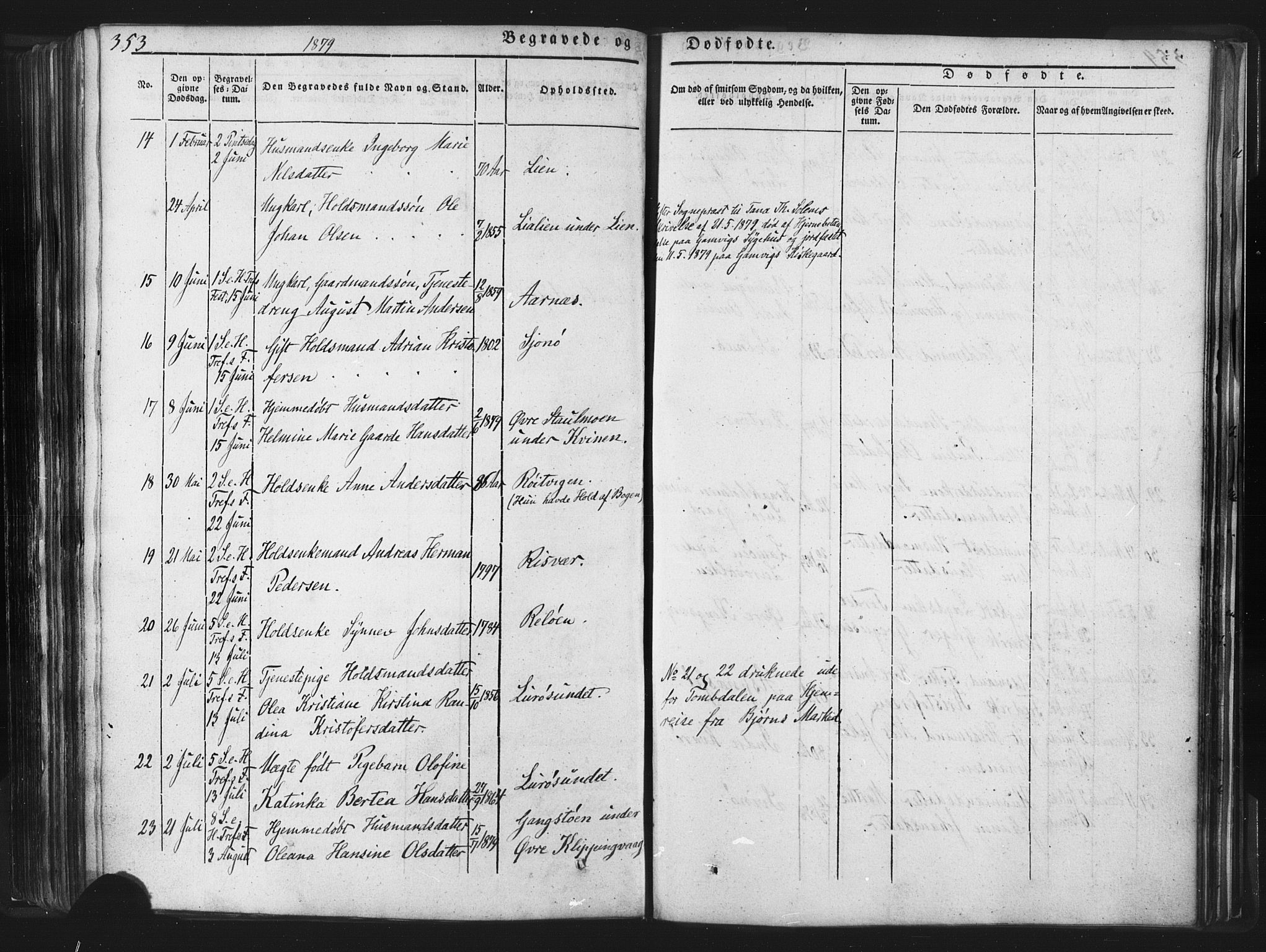 Ministerialprotokoller, klokkerbøker og fødselsregistre - Nordland, AV/SAT-A-1459/839/L0567: Parish register (official) no. 839A04, 1863-1879, p. 353