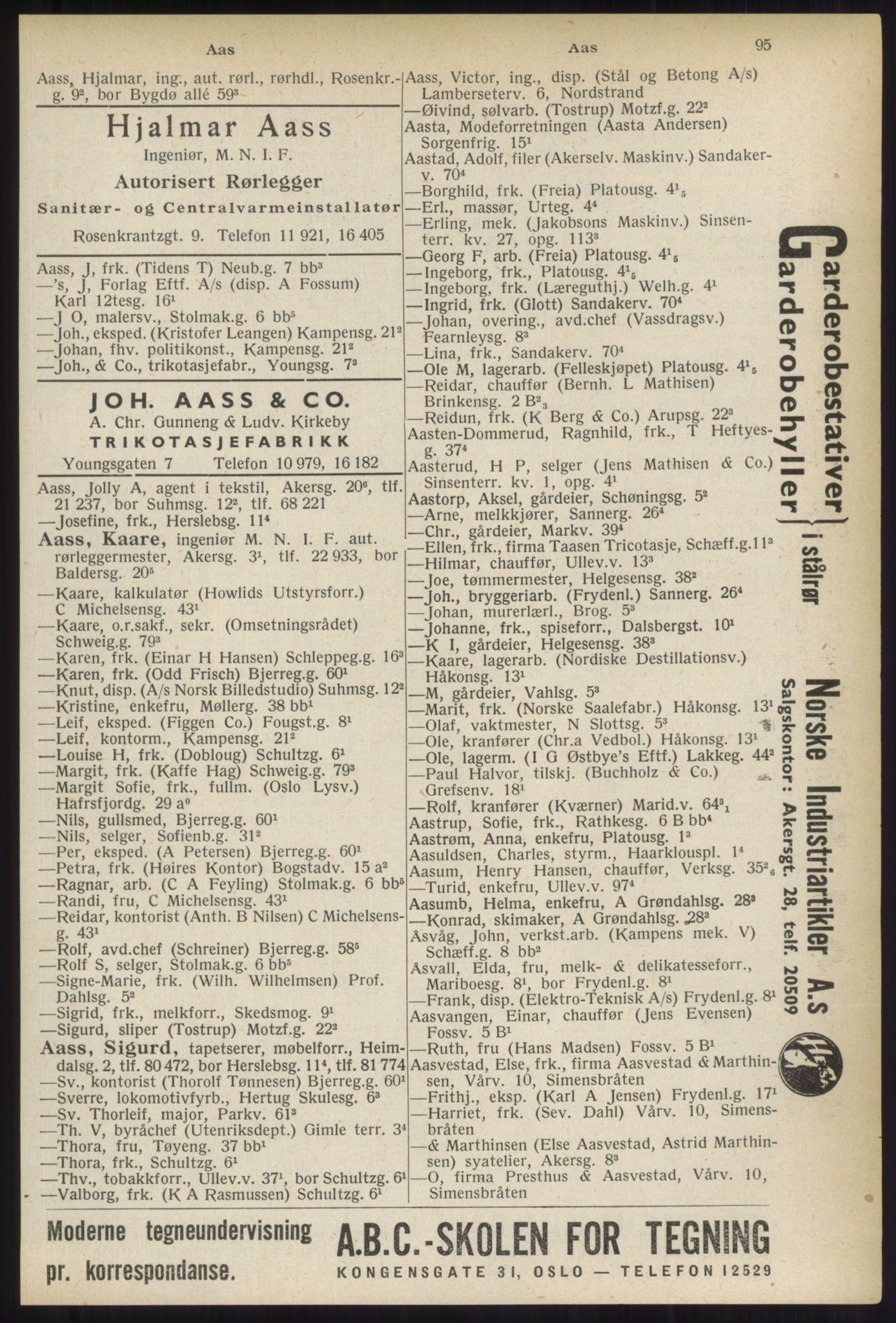 Kristiania/Oslo adressebok, PUBL/-, 1937, p. 95
