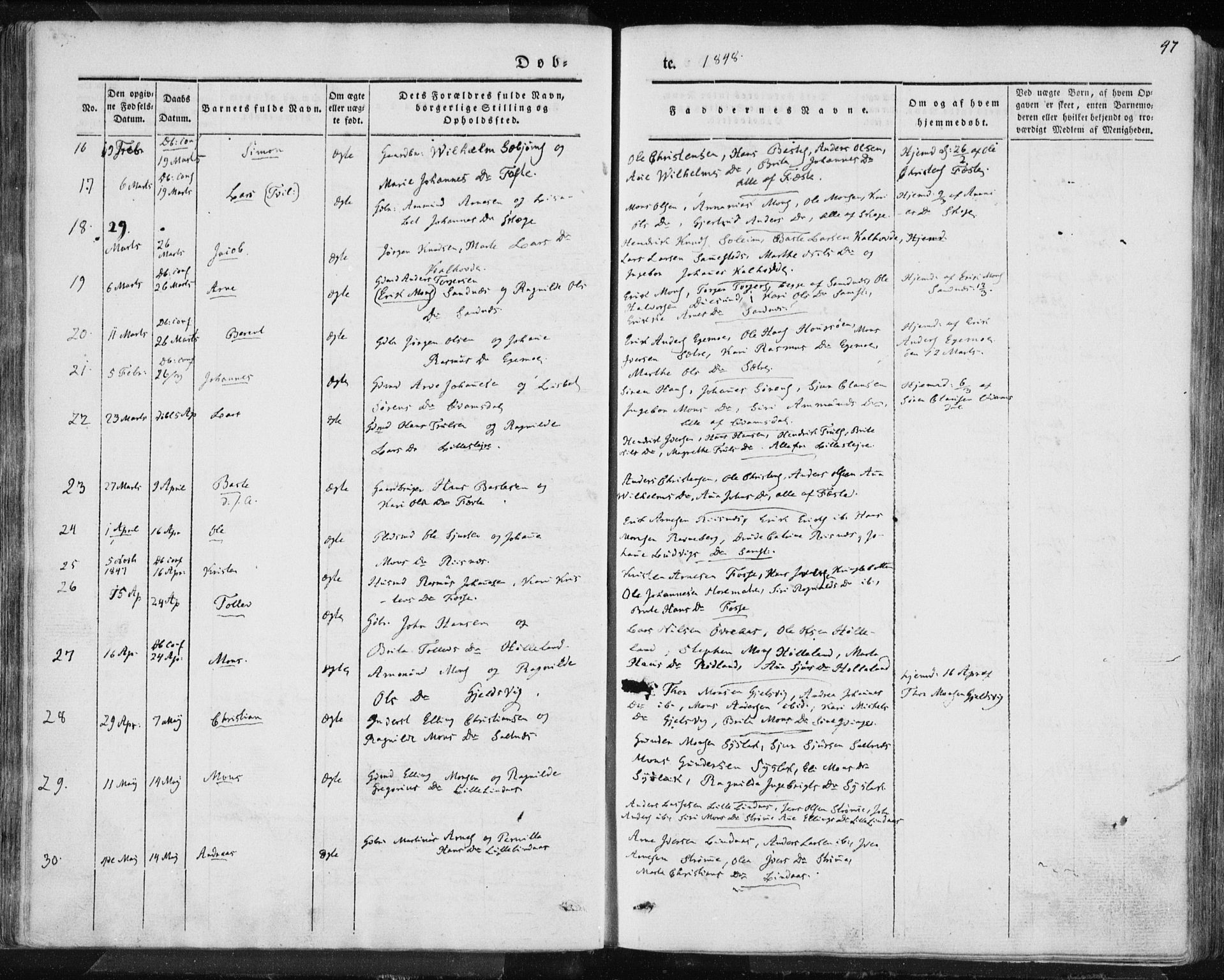 Lindås Sokneprestembete, SAB/A-76701/H/Haa: Parish register (official) no. A 10, 1842-1862, p. 47