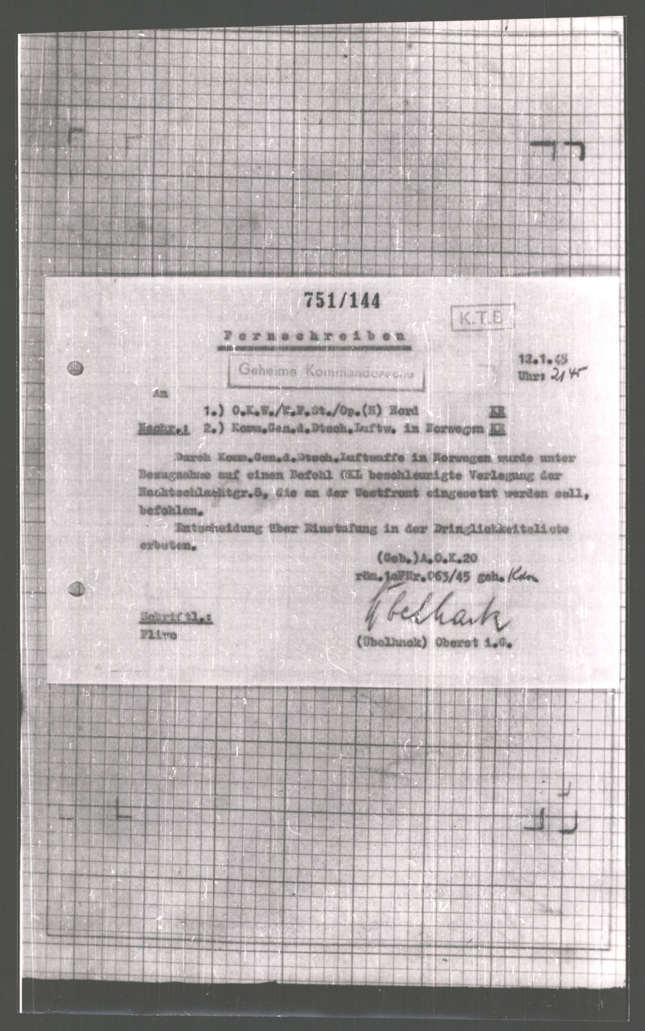 Forsvarets Overkommando. 2 kontor. Arkiv 11.4. Spredte tyske arkivsaker, AV/RA-RAFA-7031/D/Dar/Dara/L0006: Krigsdagbøker for 20. Gebirgs-Armee-Oberkommando (AOK 20), 1945, p. 457