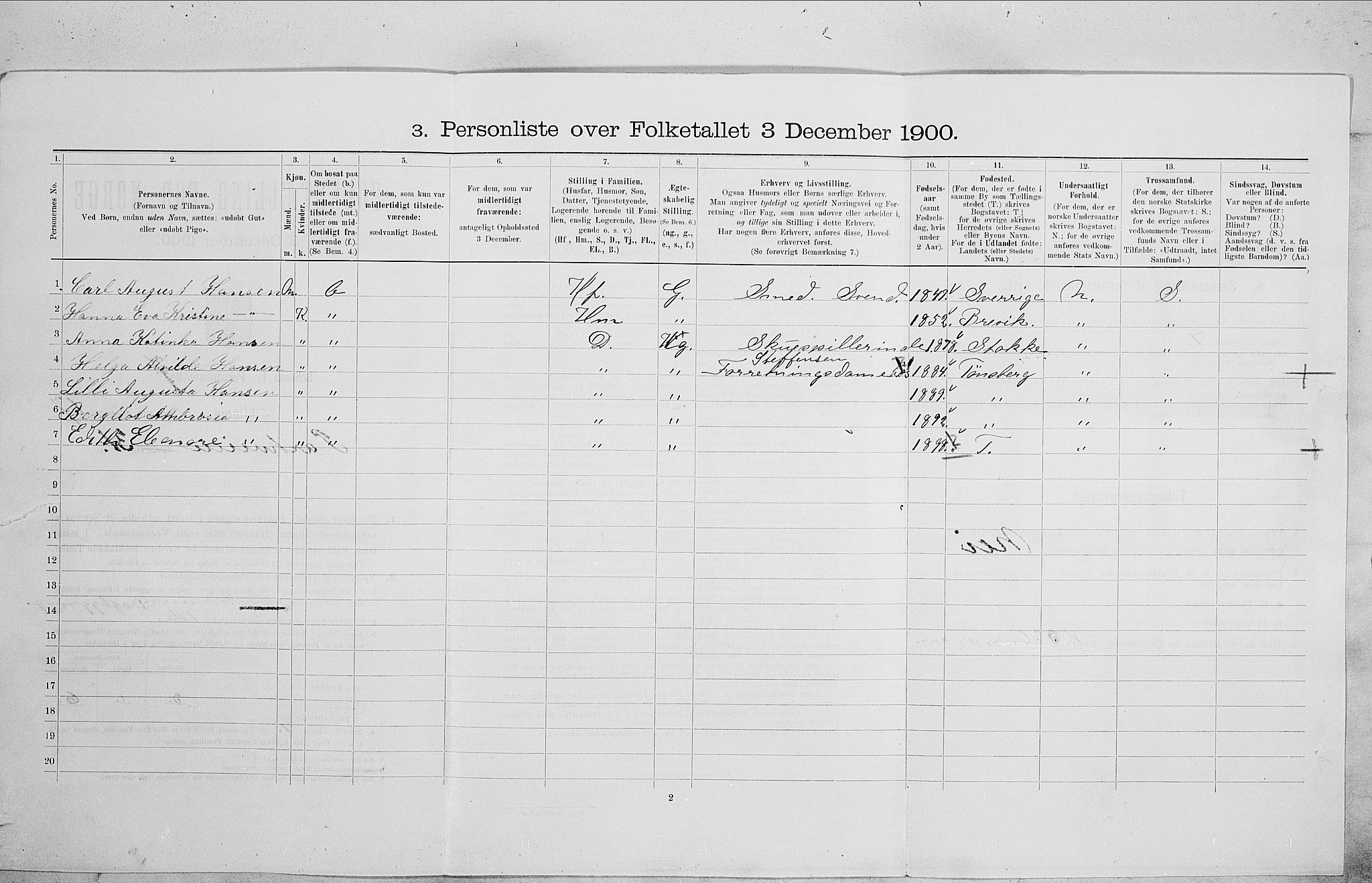 SAO, 1900 census for Kristiania, 1900, p. 70449