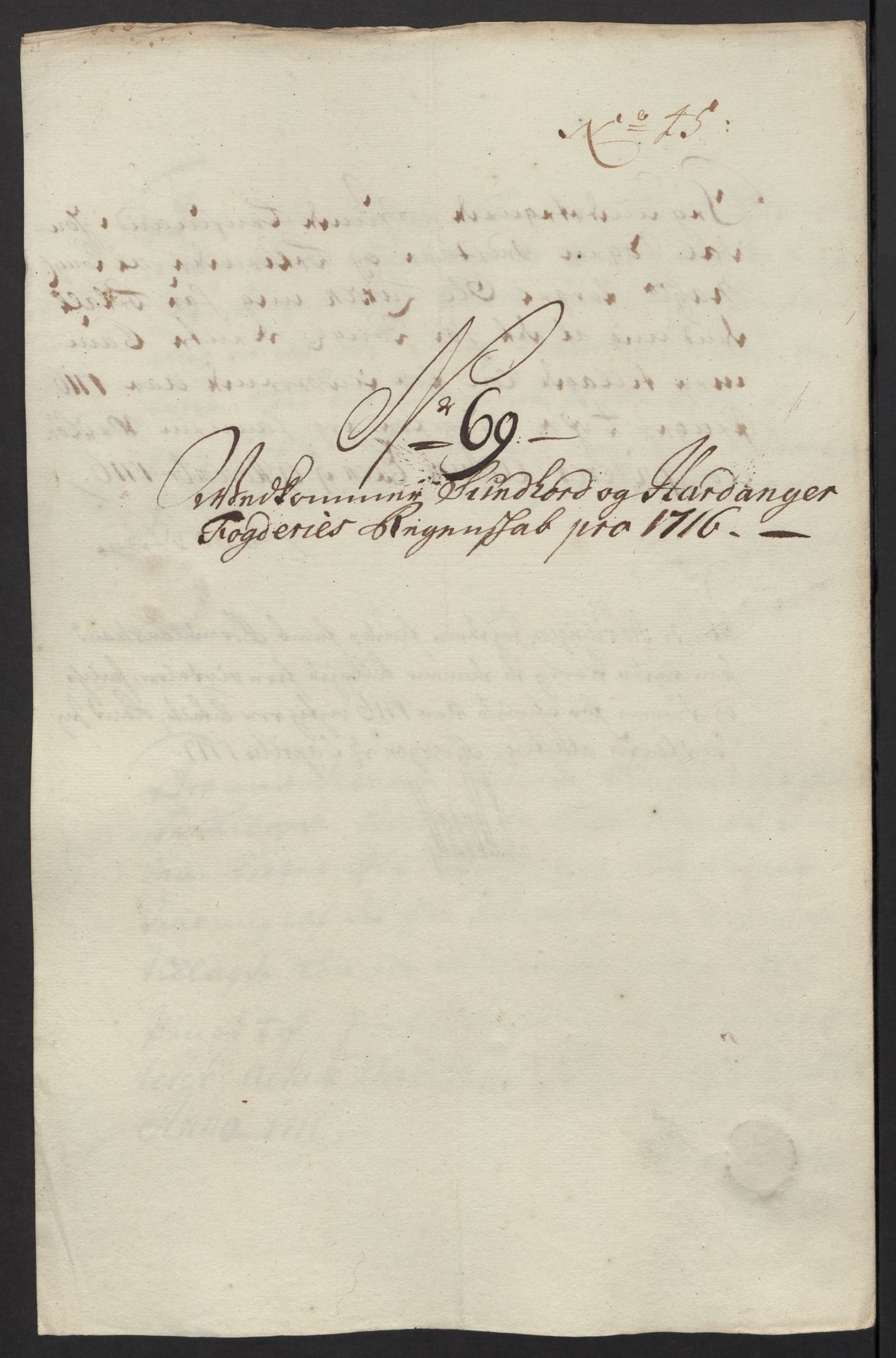 Rentekammeret inntil 1814, Reviderte regnskaper, Fogderegnskap, RA/EA-4092/R48/L2992: Fogderegnskap Sunnhordland og Hardanger, 1716, p. 307