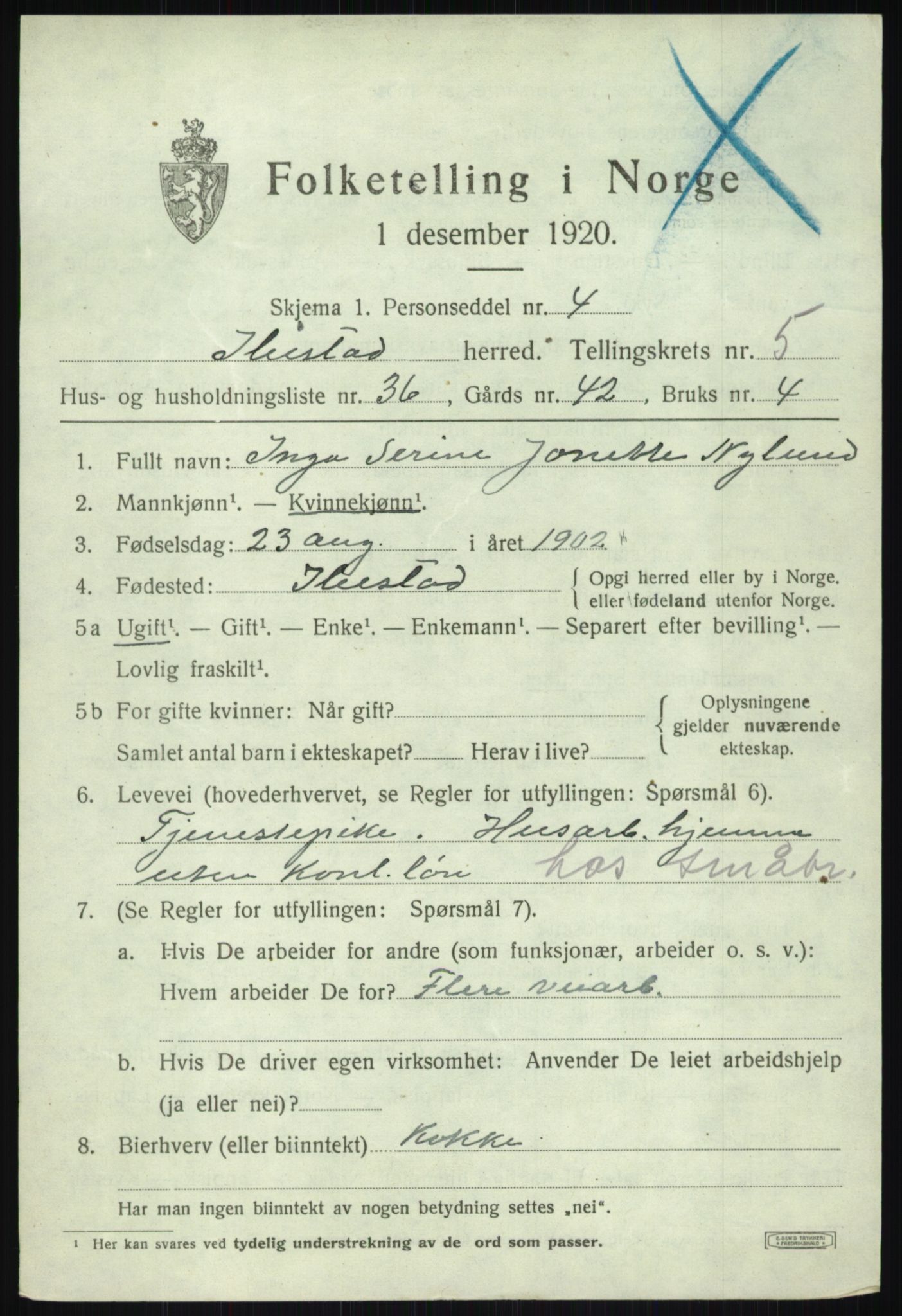 SATØ, 1920 census for Ibestad, 1920, p. 3939