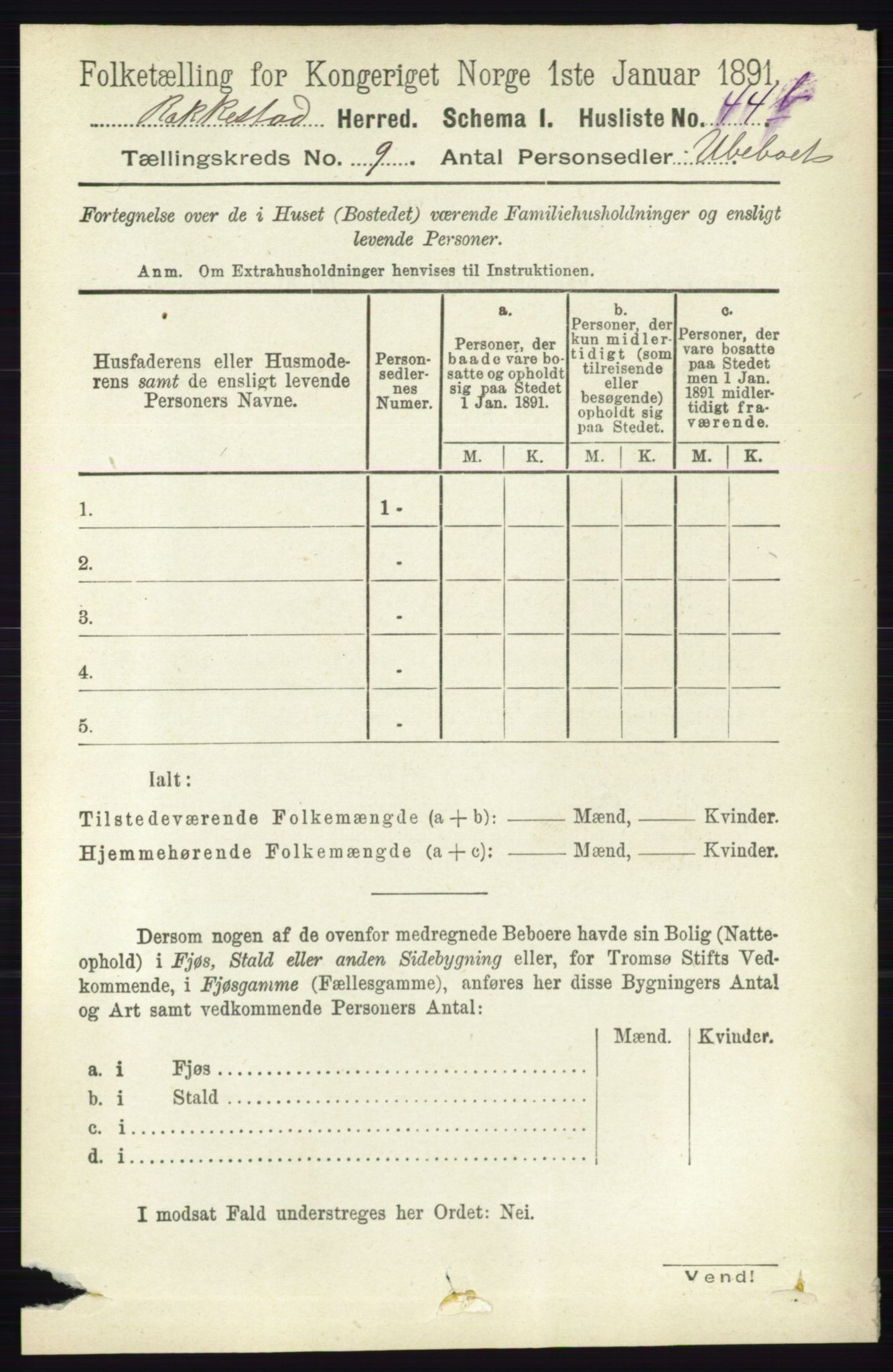 RA, 1891 census for 0128 Rakkestad, 1891, p. 4091