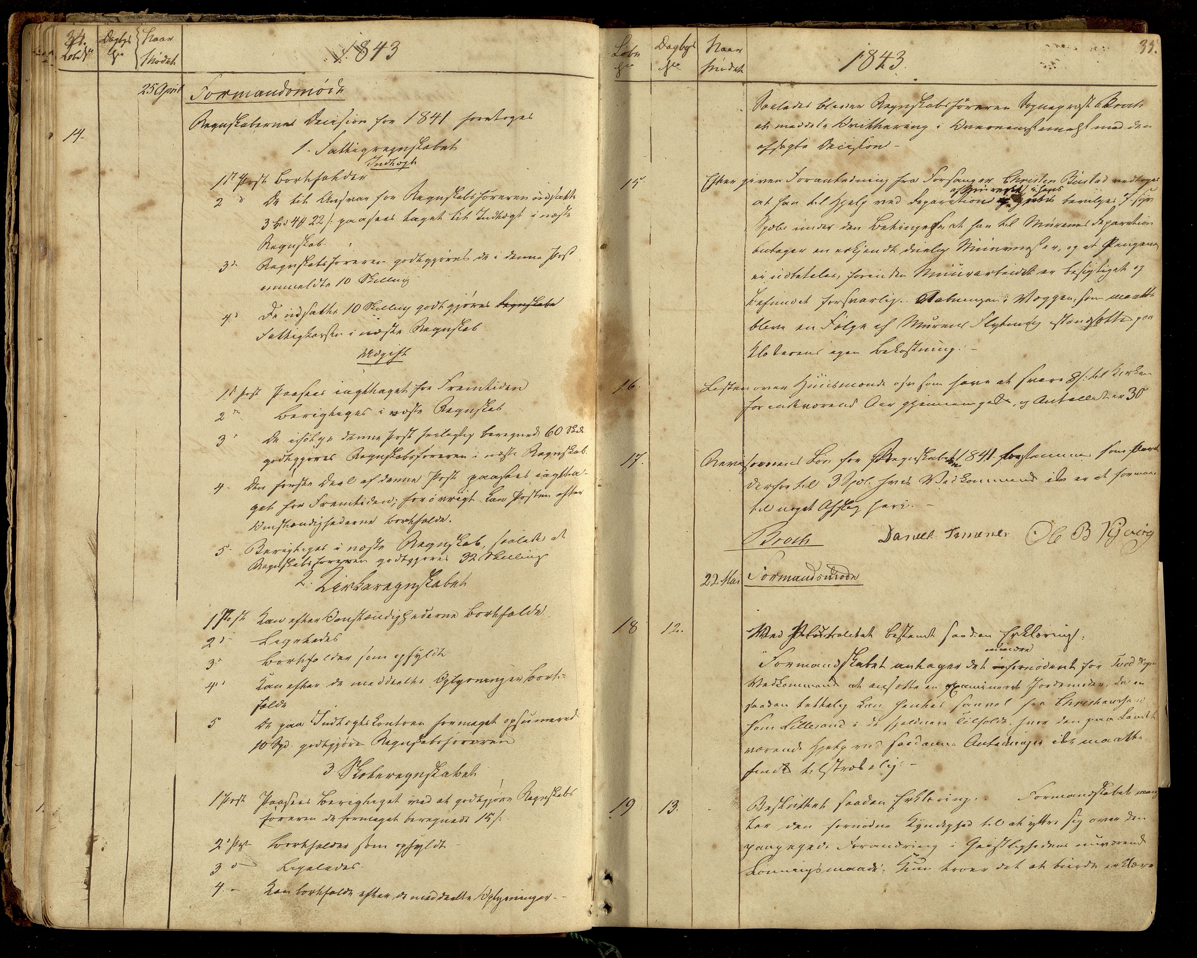 Tveit kommune - Formannskapet/ Kommunestyret, ARKSOR/1001TV120/A/L0001: Møtebok (d), 1838-1865