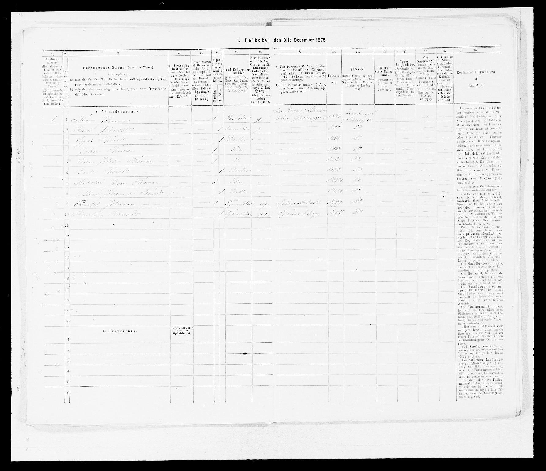SAB, 1875 census for 1411P Eivindvik, 1875, p. 73