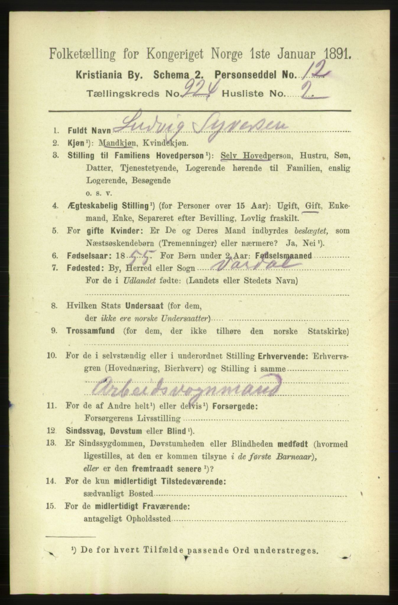 RA, 1891 census for 0301 Kristiania, 1891, p. 135366