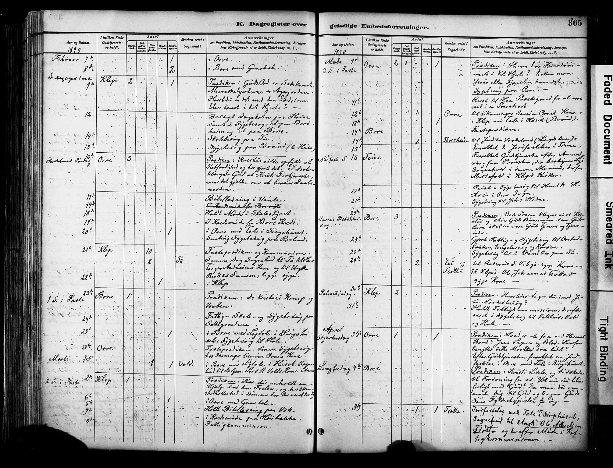 Klepp sokneprestkontor, SAST/A-101803/001/3/30BA/L0009: Parish register (official) no. A 7, 1886-1915, p. 365