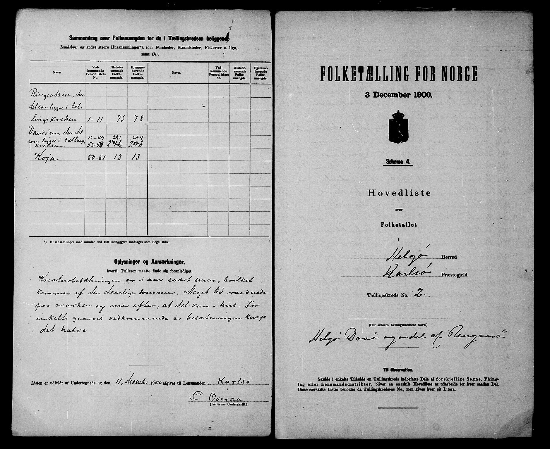 SATØ, 1900 census for Helgøy, 1900, p. 4