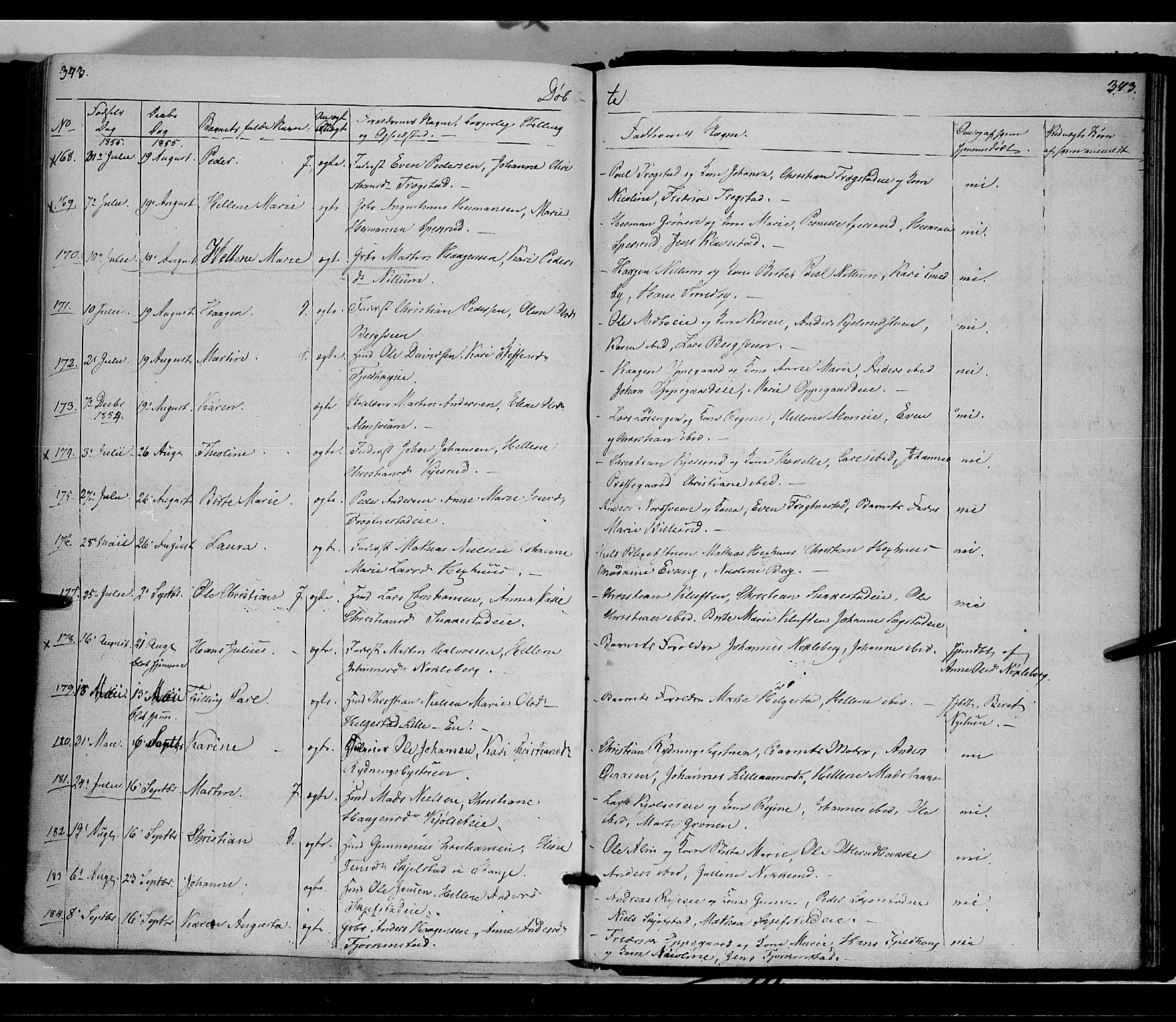 Østre Toten prestekontor, AV/SAH-PREST-104/H/Ha/Haa/L0003: Parish register (official) no. 3, 1848-1856, p. 343