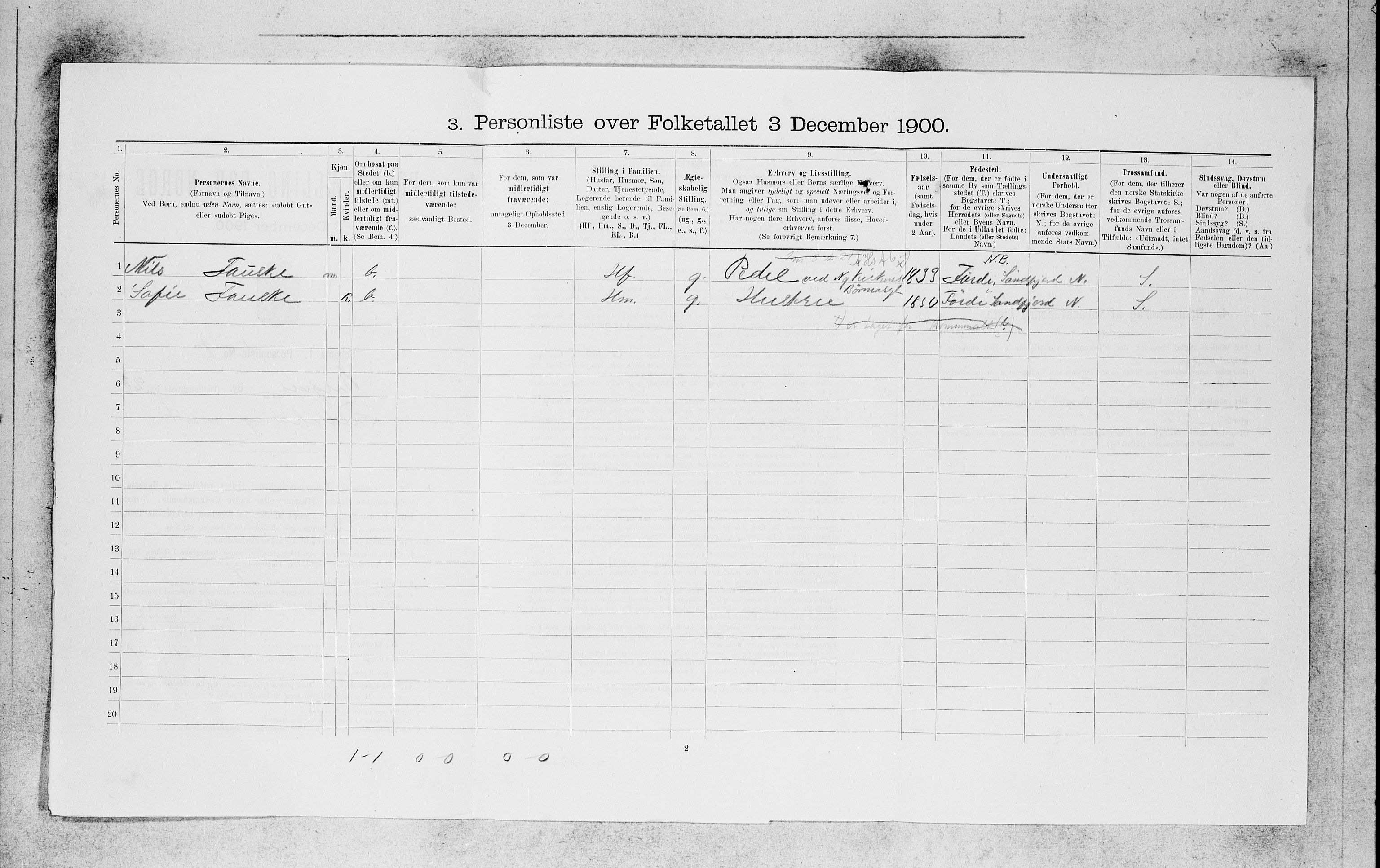 SAB, 1900 census for Bergen, 1900, p. 4943