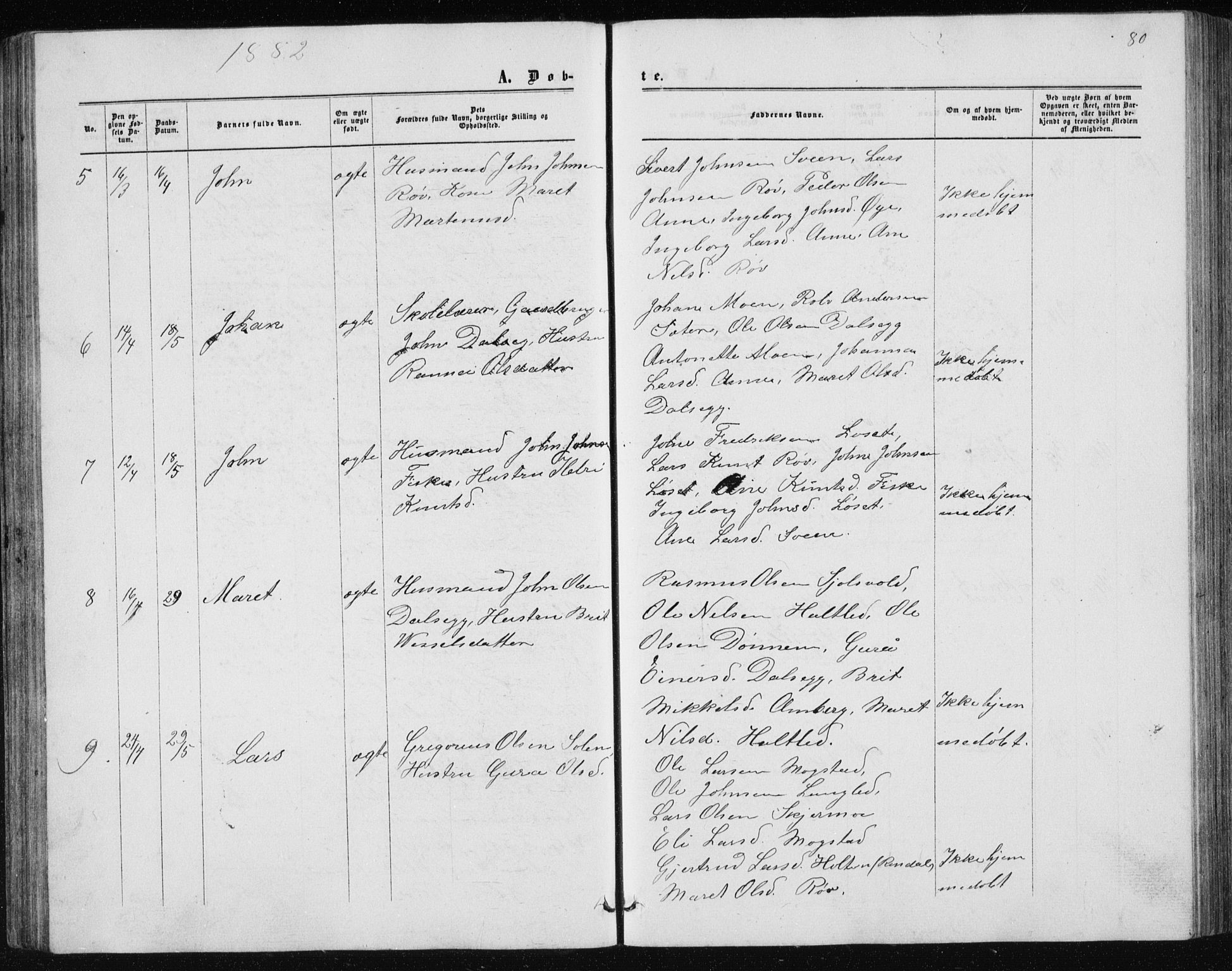 Ministerialprotokoller, klokkerbøker og fødselsregistre - Møre og Romsdal, AV/SAT-A-1454/597/L1064: Parish register (copy) no. 597C01, 1866-1898, p. 80