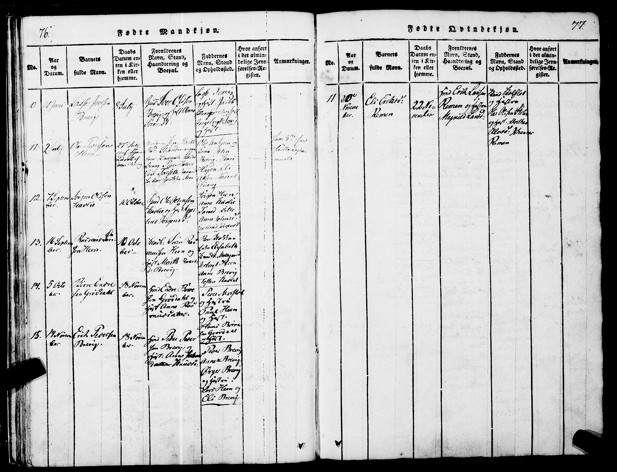 Ministerialprotokoller, klokkerbøker og fødselsregistre - Møre og Romsdal, AV/SAT-A-1454/545/L0585: Parish register (official) no. 545A01, 1818-1853, p. 76-77