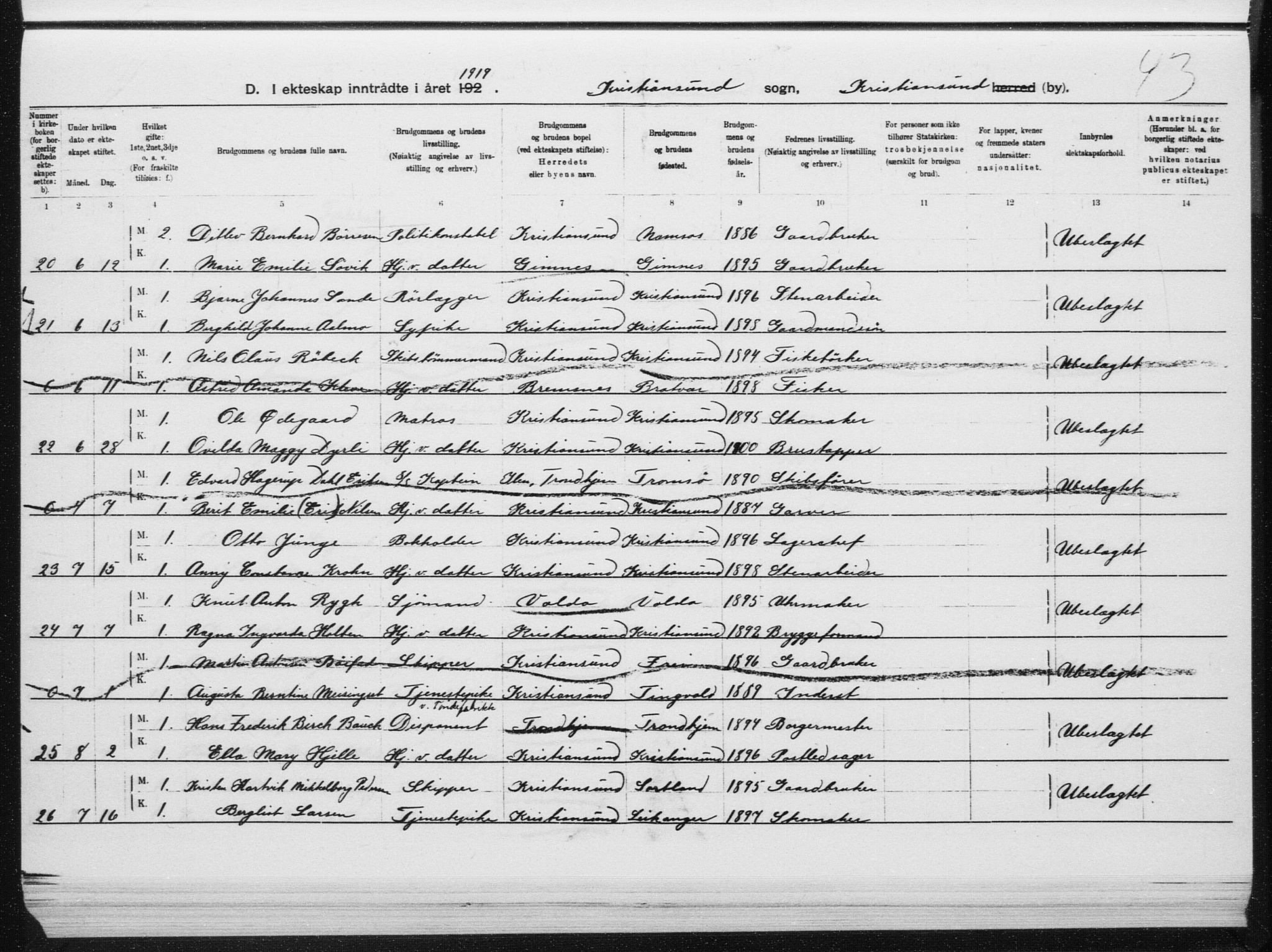 Ministerialprotokoller, klokkerbøker og fødselsregistre - Møre og Romsdal, AV/SAT-A-1454/572/L0862: Parish register (official) no. 572D06, 1917-1935