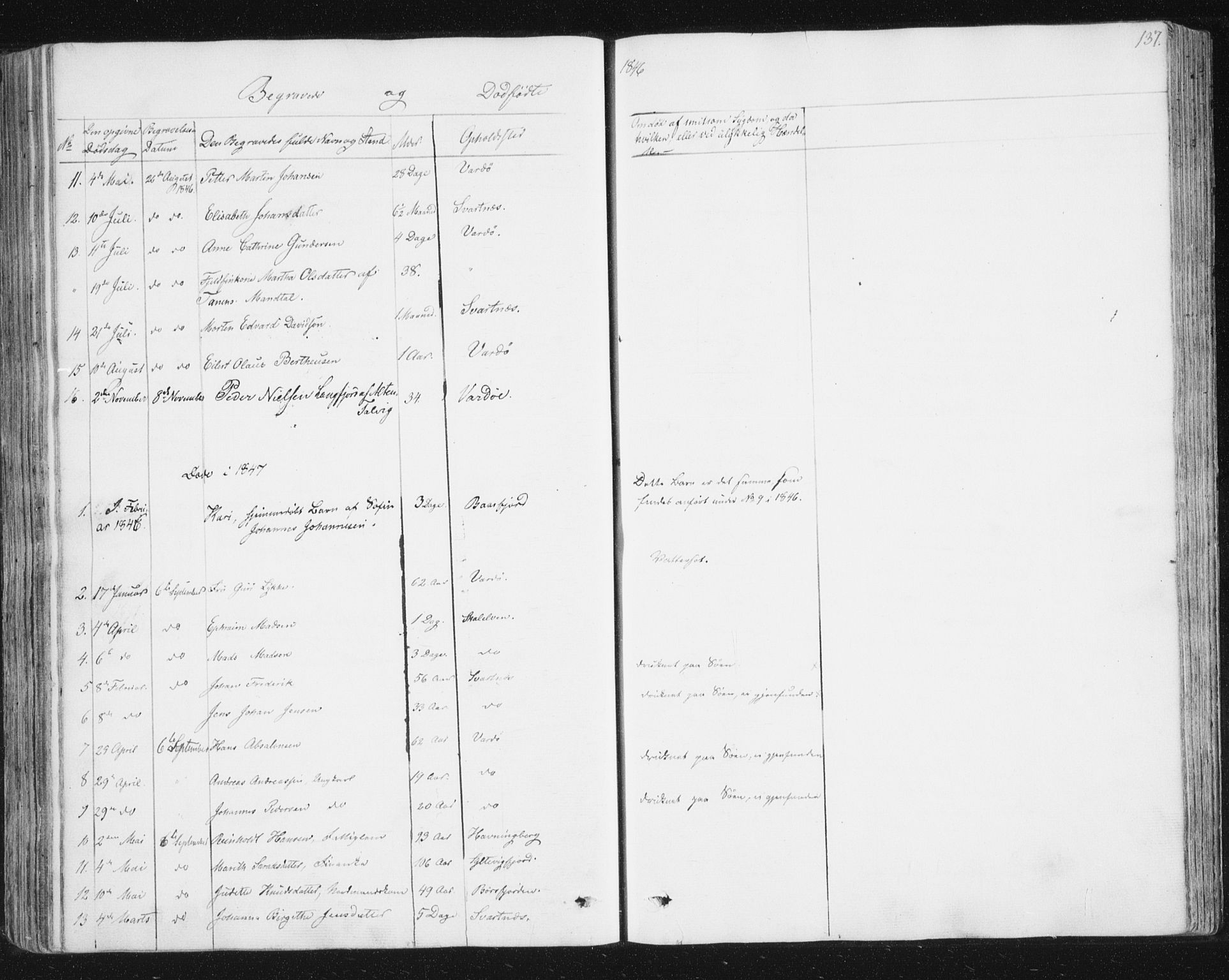 Vardø sokneprestkontor, SATØ/S-1332/H/Ha/L0003kirke: Parish register (official) no. 3, 1843-1861, p. 137