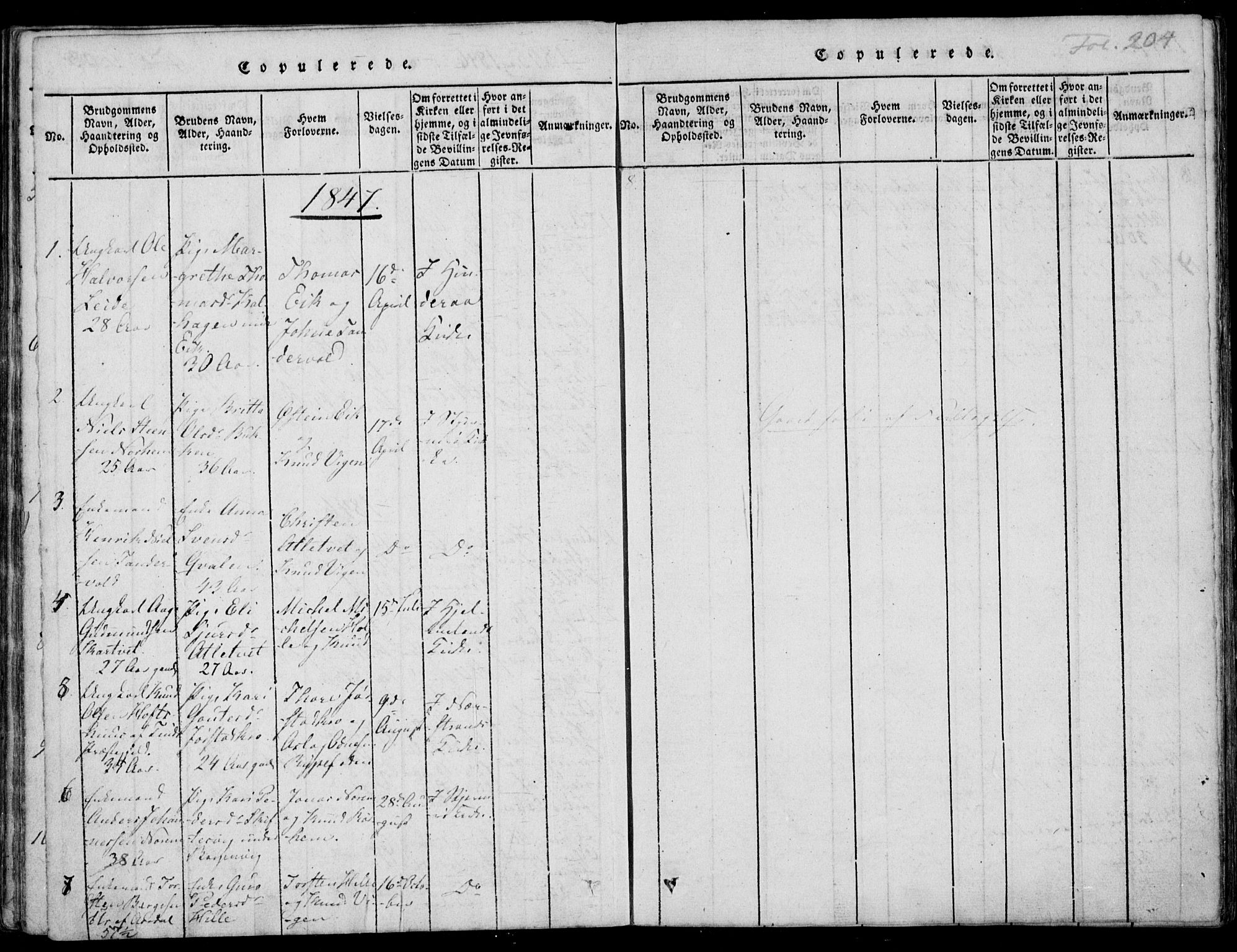 Nedstrand sokneprestkontor, AV/SAST-A-101841/01/IV: Parish register (official) no. A 7, 1816-1870, p. 204