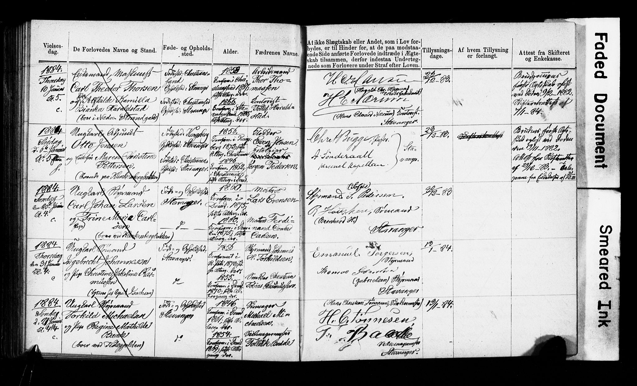 Domkirken sokneprestkontor, AV/SAST-A-101812/001/70/705BA/L0002: Banns register no. 2, 1875-1892
