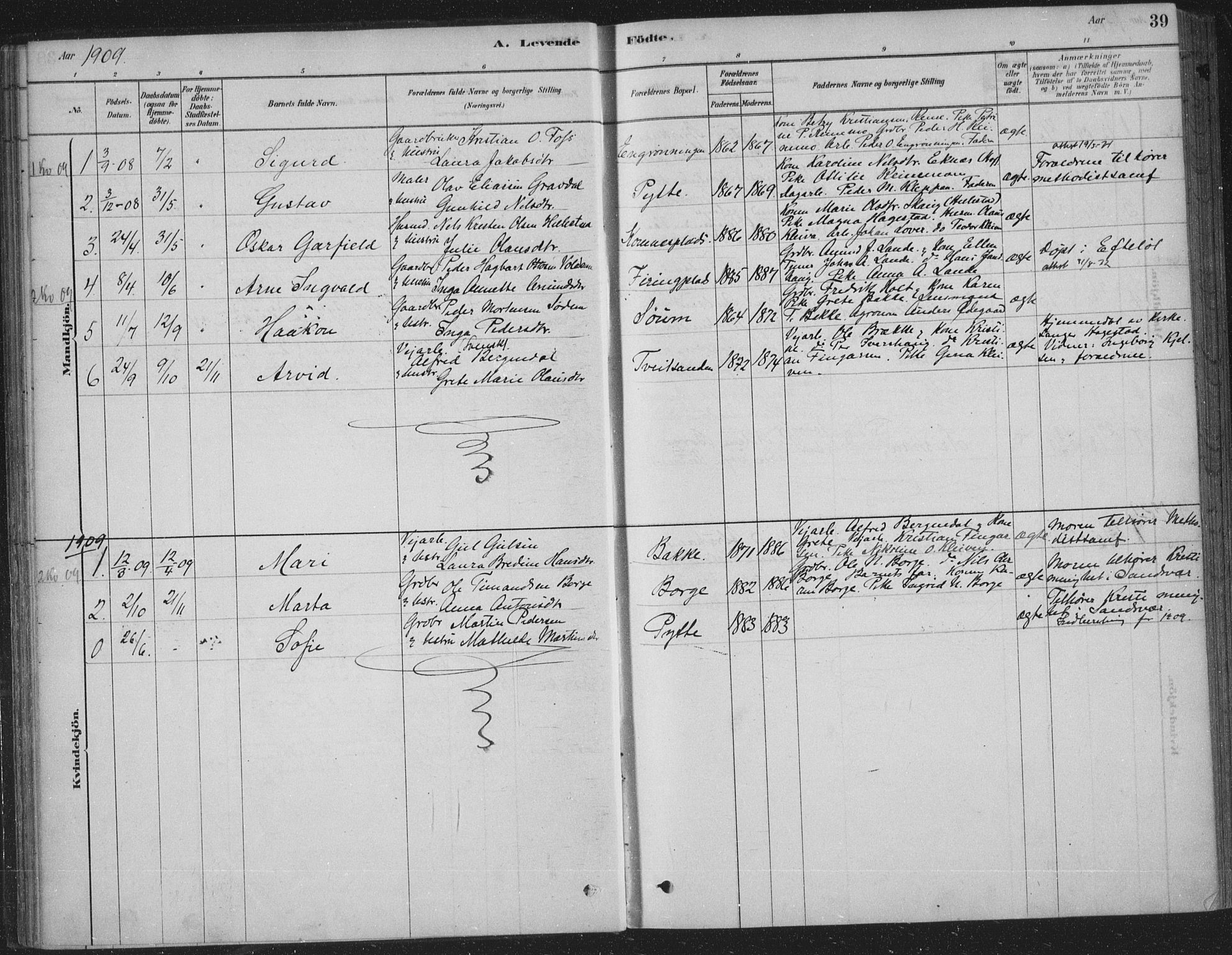 Sandsvær kirkebøker, AV/SAKO-A-244/F/Fe/L0001: Parish register (official) no. V 1, 1878-1936, p. 39