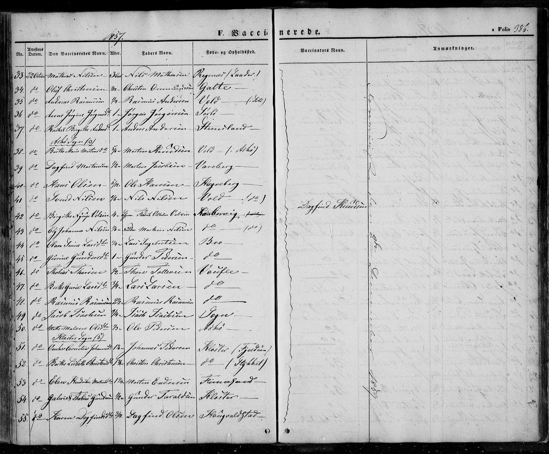 Rennesøy sokneprestkontor, AV/SAST-A -101827/H/Ha/Haa/L0005: Parish register (official) no. A 5, 1838-1859, p. 386