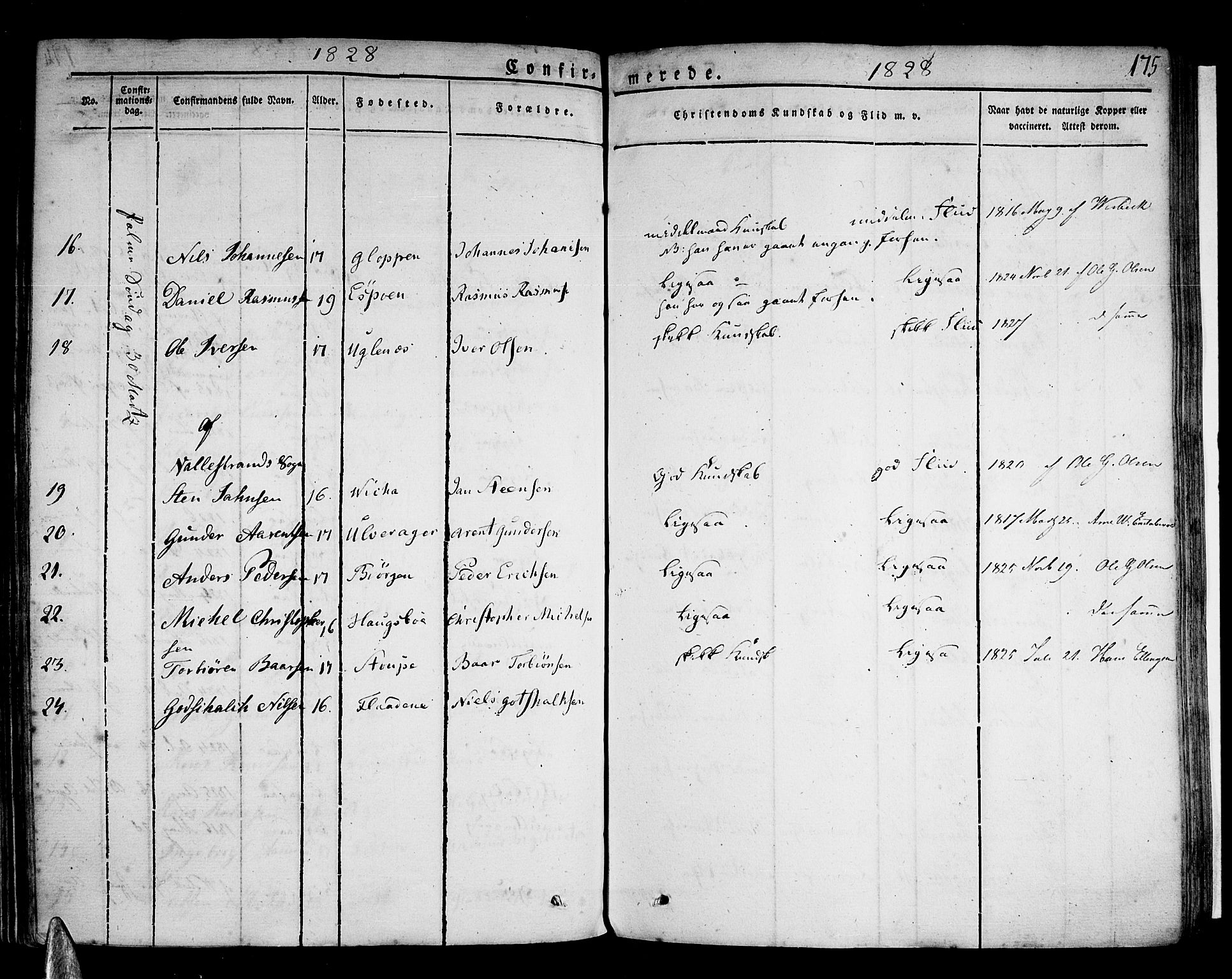 Stord sokneprestembete, SAB/A-78201/H/Haa: Parish register (official) no. A 6, 1826-1840, p. 175