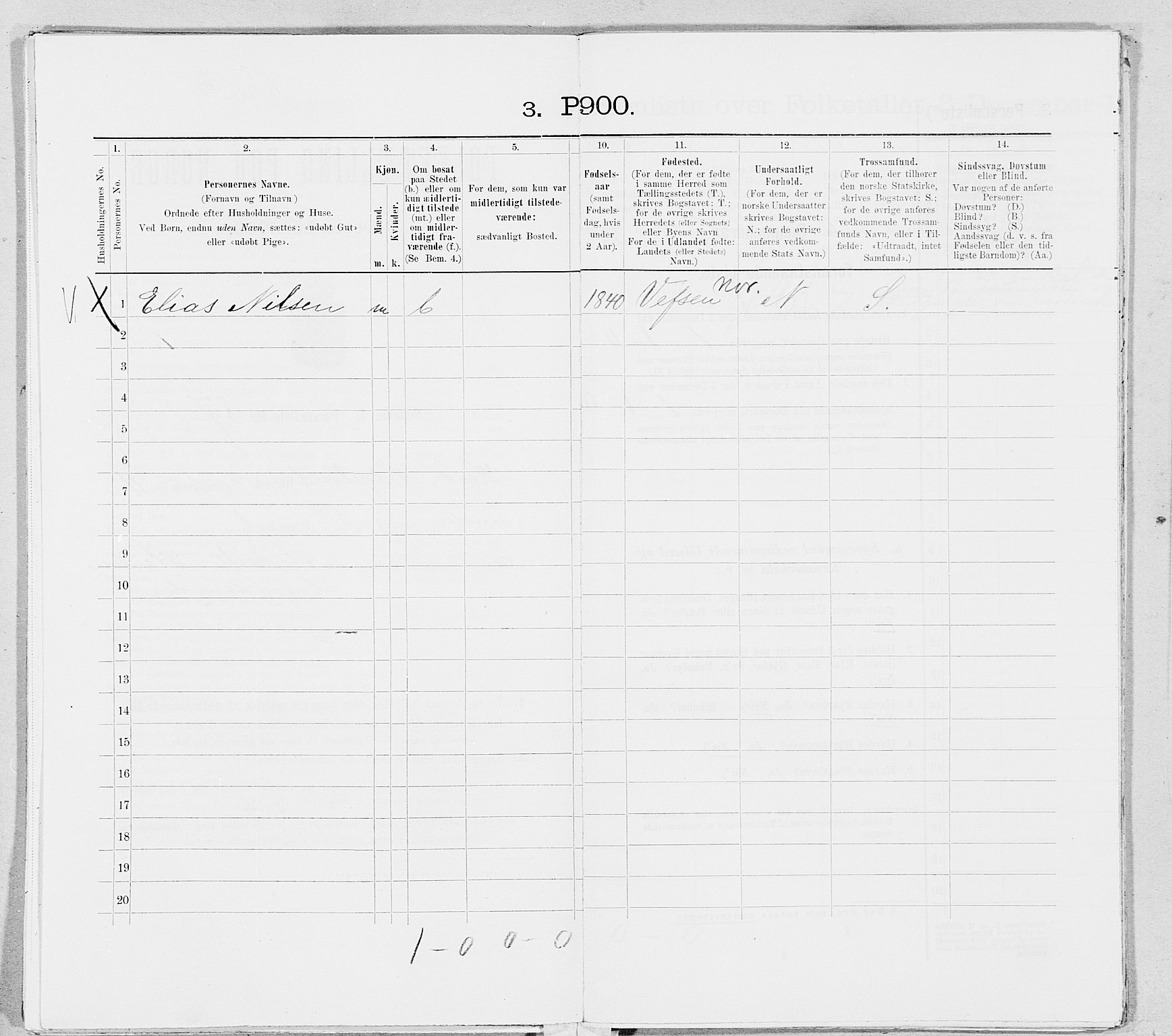 SAT, 1900 census for Herøy, 1900, p. 1257