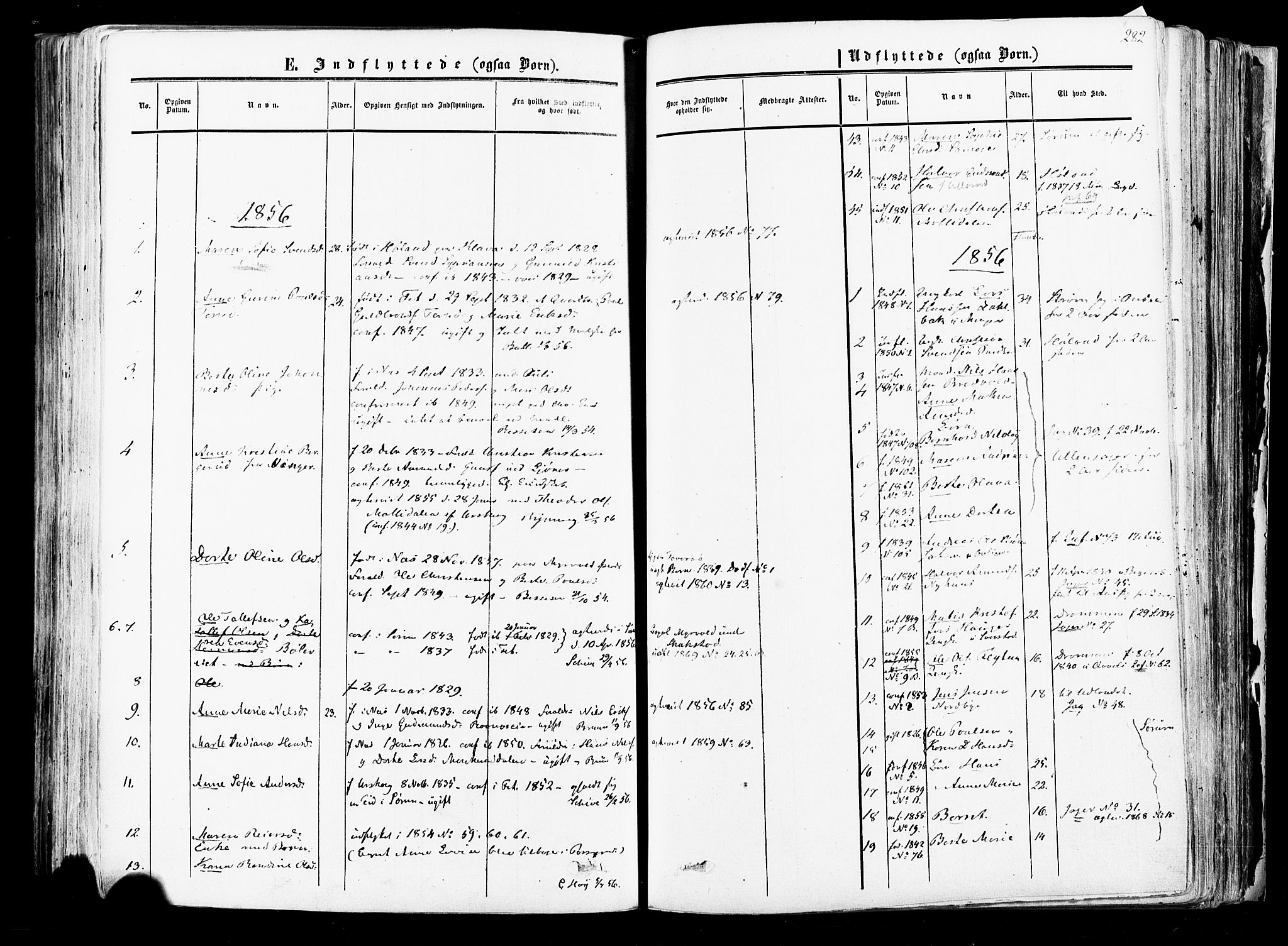 Aurskog prestekontor Kirkebøker, SAO/A-10304a/F/Fa/L0007: Parish register (official) no. I 7, 1854-1877, p. 282