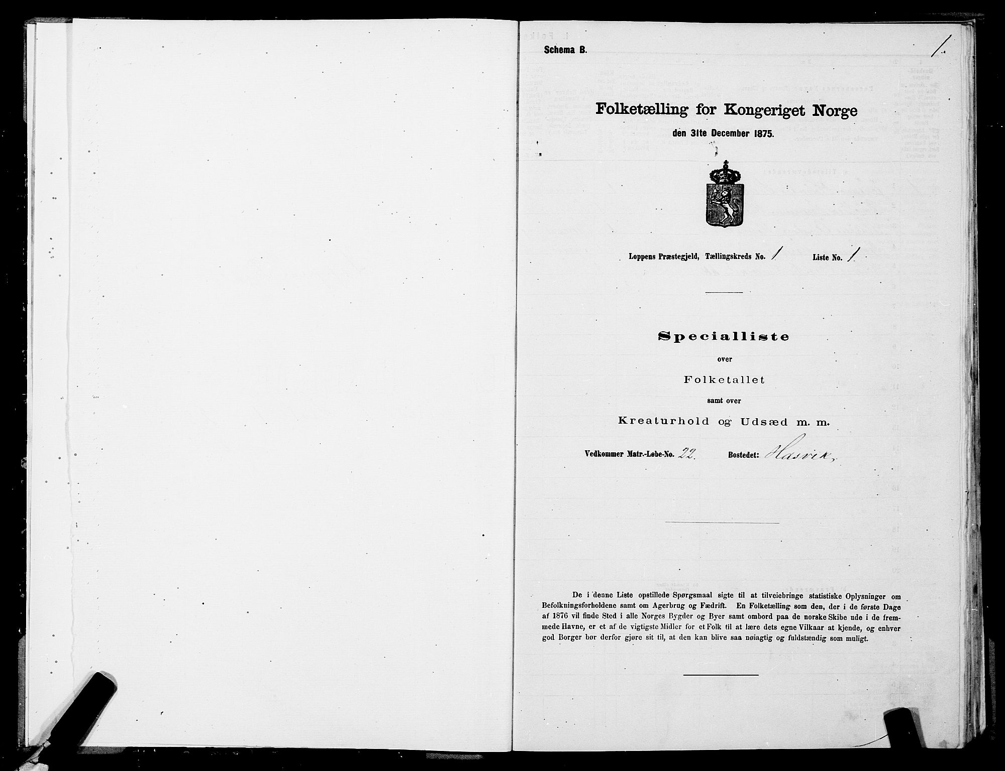 SATØ, 1875 census for 2014P Loppa, 1875, p. 1001