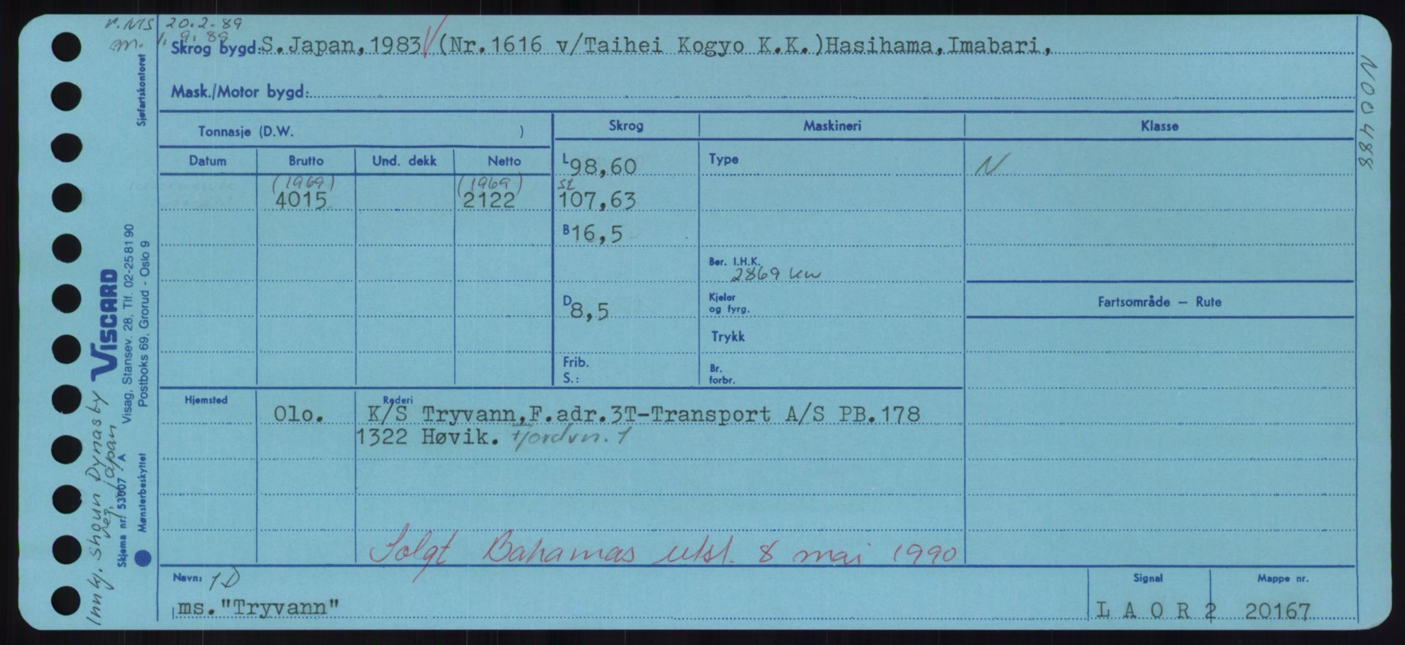Sjøfartsdirektoratet med forløpere, Skipsmålingen, RA/S-1627/H/Hd/L0039: Fartøy, Ti-Tø, p. 749