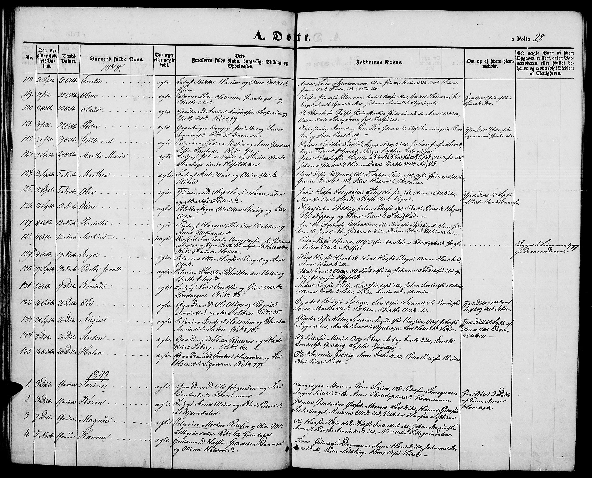 Elverum prestekontor, SAH/PREST-044/H/Ha/Hab/L0002: Parish register (copy) no. 2, 1845-1855, p. 28