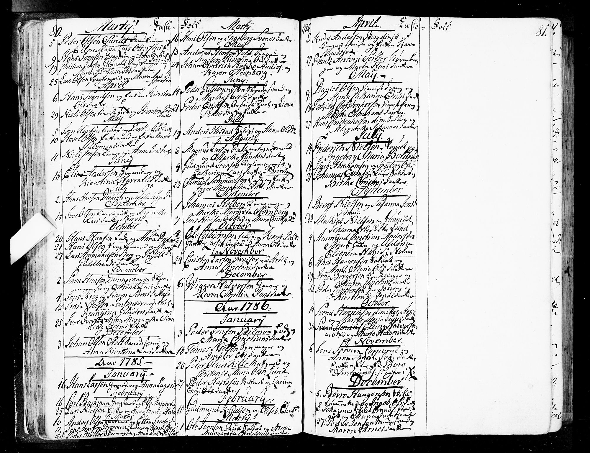 Oslo domkirke Kirkebøker, SAO/A-10752/F/Fa/L0004: Parish register (official) no. 4, 1743-1786, p. 80-81