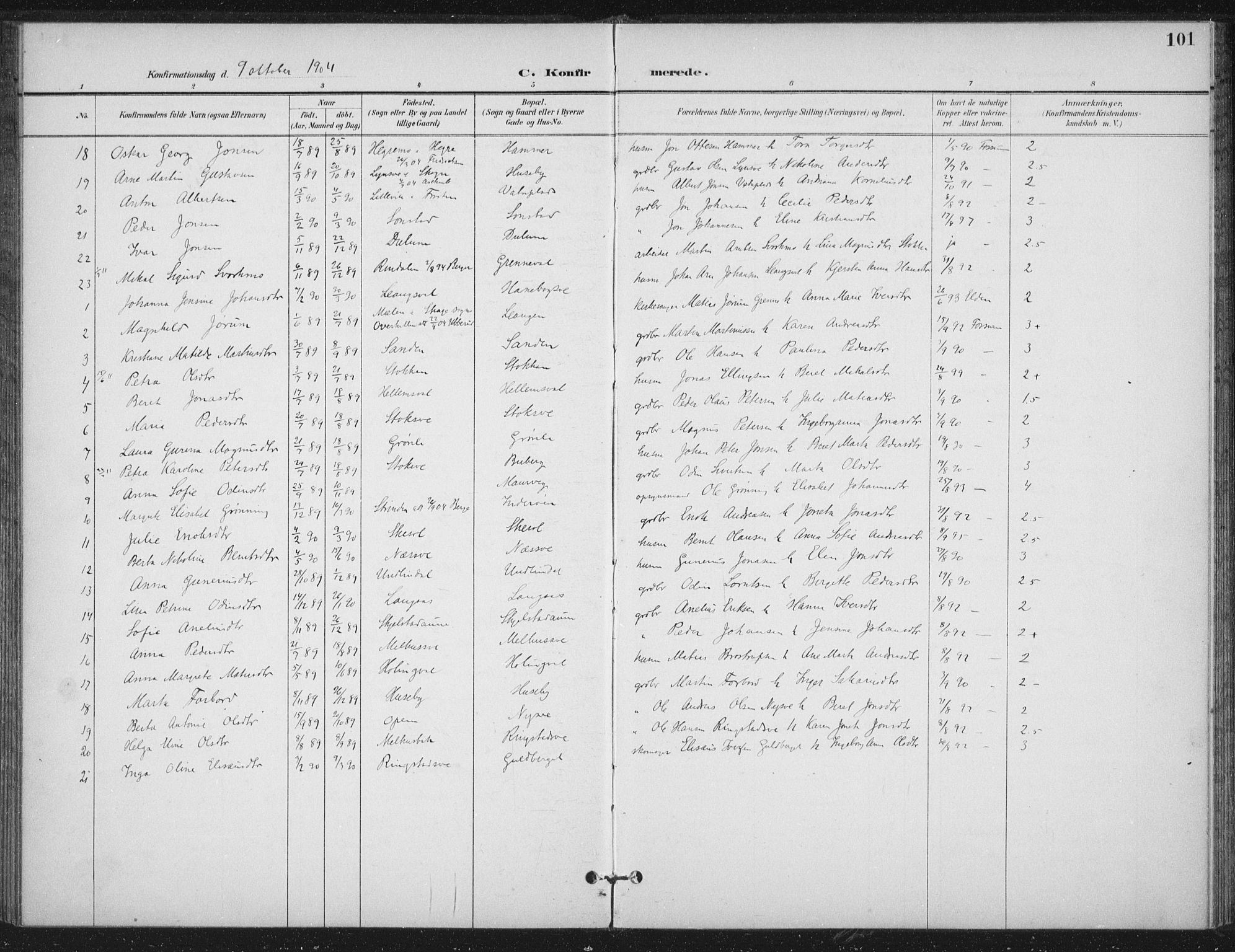 Ministerialprotokoller, klokkerbøker og fødselsregistre - Nord-Trøndelag, AV/SAT-A-1458/714/L0131: Parish register (official) no. 714A02, 1896-1918, p. 101