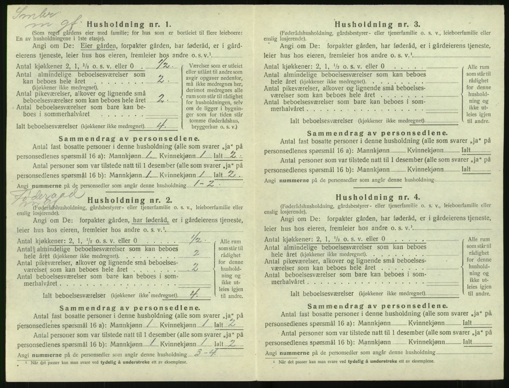 SAT, 1920 census for Stranda, 1920, p. 200