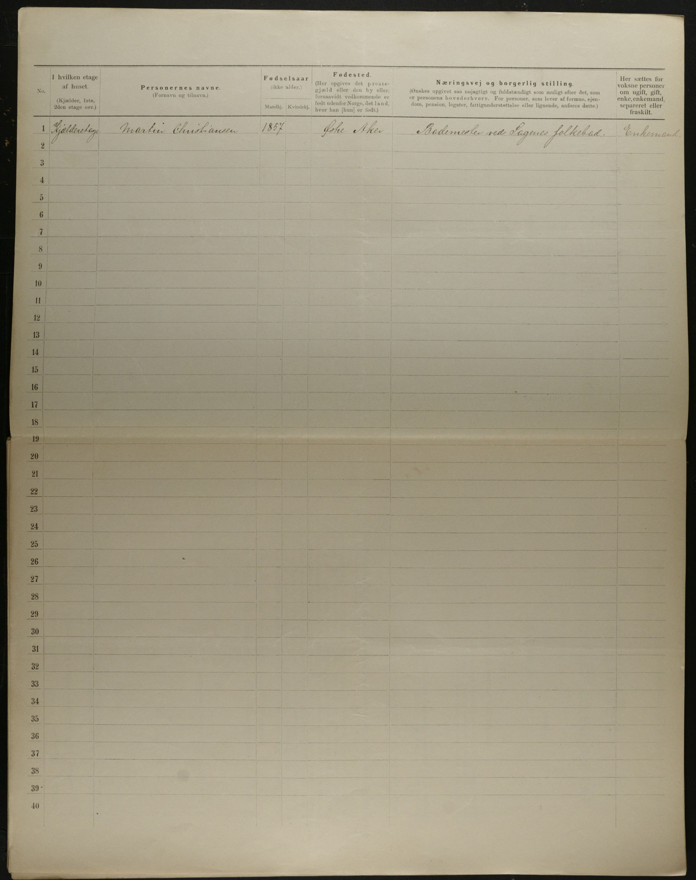 OBA, Municipal Census 1901 for Kristiania, 1901, p. 13336